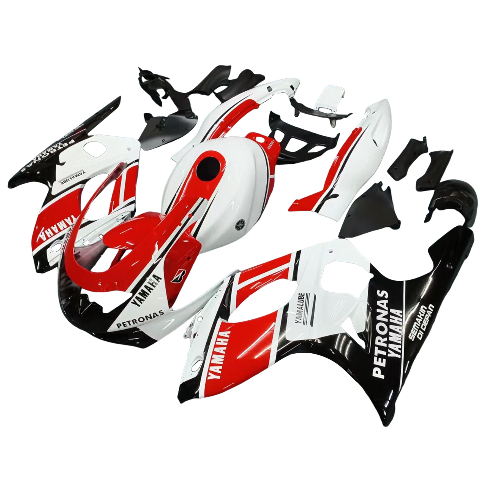 Amotopart 1996-2007 Yamaha YZF 600R Thundercat White Black Red Fairing Kit