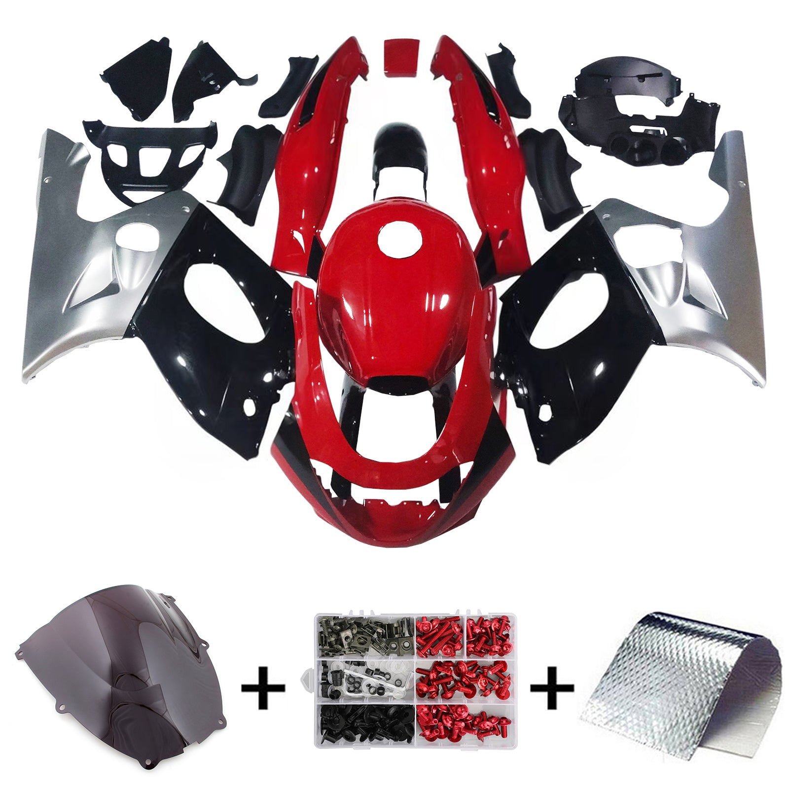 Amotopart 1996-2007 Yamaha Yzf 600r Thundercat Red Black White Silver Fairing Kit