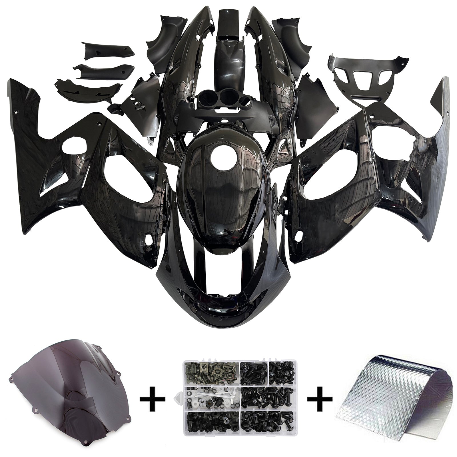 Amotopart 1996-2007 Yamaha YZF 600R Thundercat Black Fairing Kit