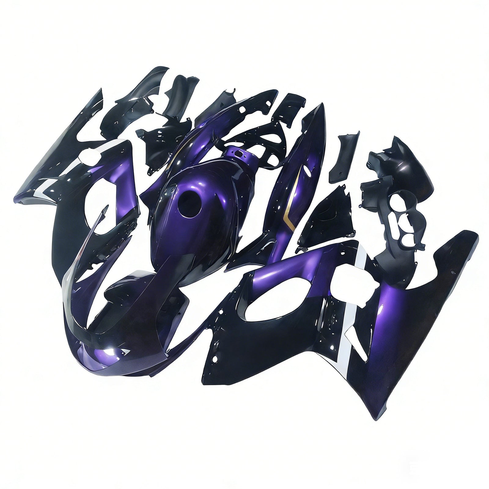 Amotopart 1996-2007 Yamaha Yzf 600r Thundercat Black Purple Fairing Kit