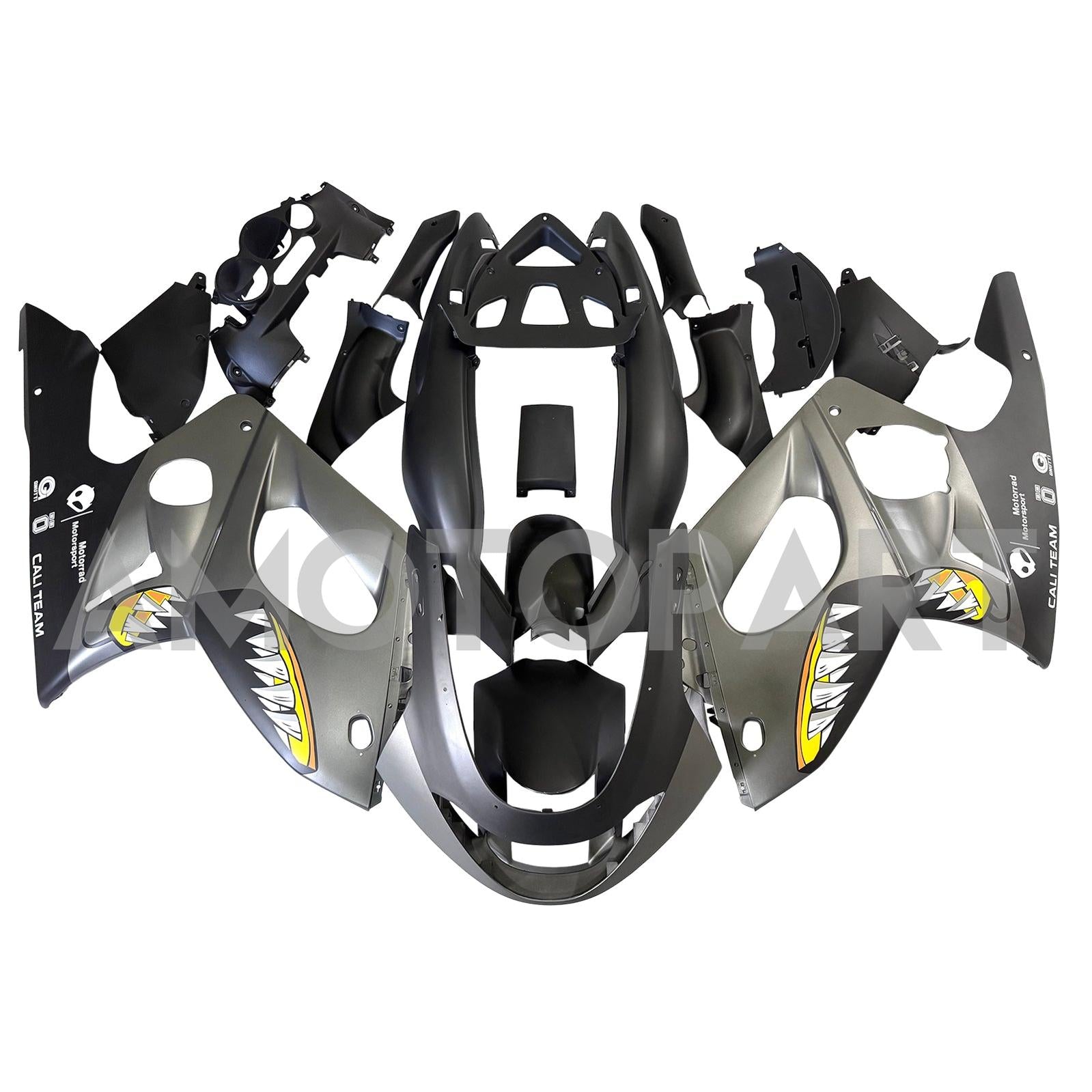 Amotopart 1996-2007 Yamaha YZF 600R Thundercat Matte Grey Black Fairing Kit