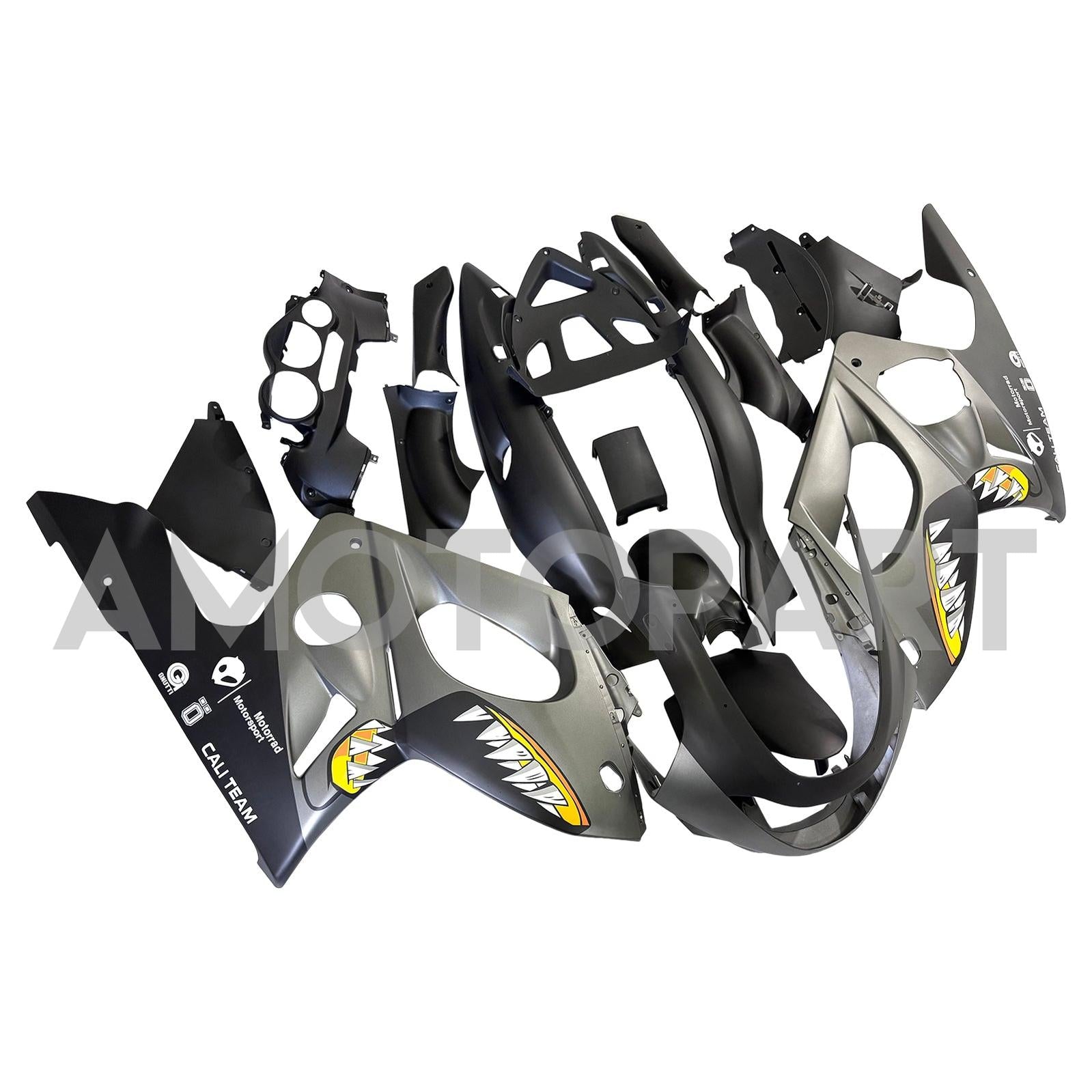 Amotopart 1996-2007 Yamaha Yzf 600r Thundercat Matte Grå Black Fairing Kit