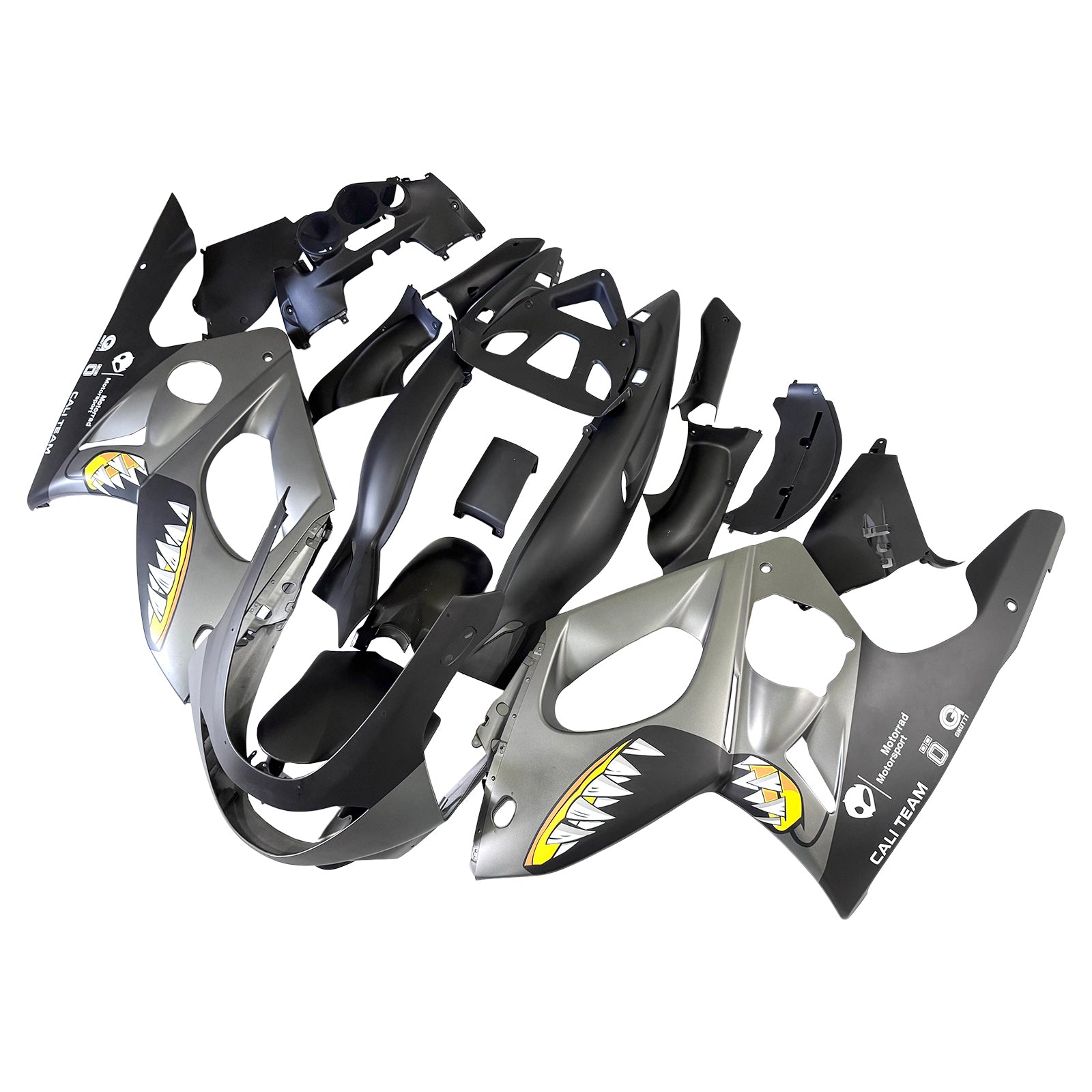 Amotopart 1996-2007 Yamaha YZF 600R Thundercat Matte Grey Black Fairing Kit
