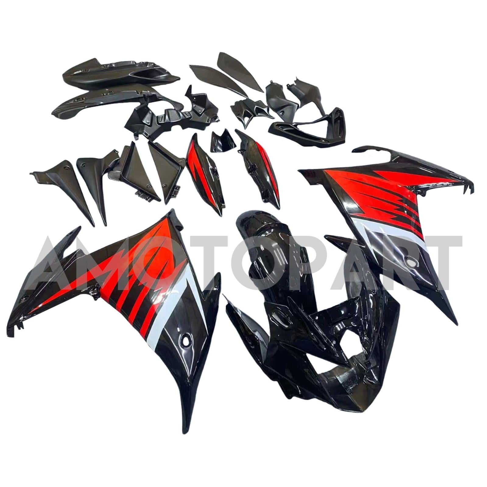 Kit carena Amotopart 2009-2015 Yamaha FZ6R nero rosso