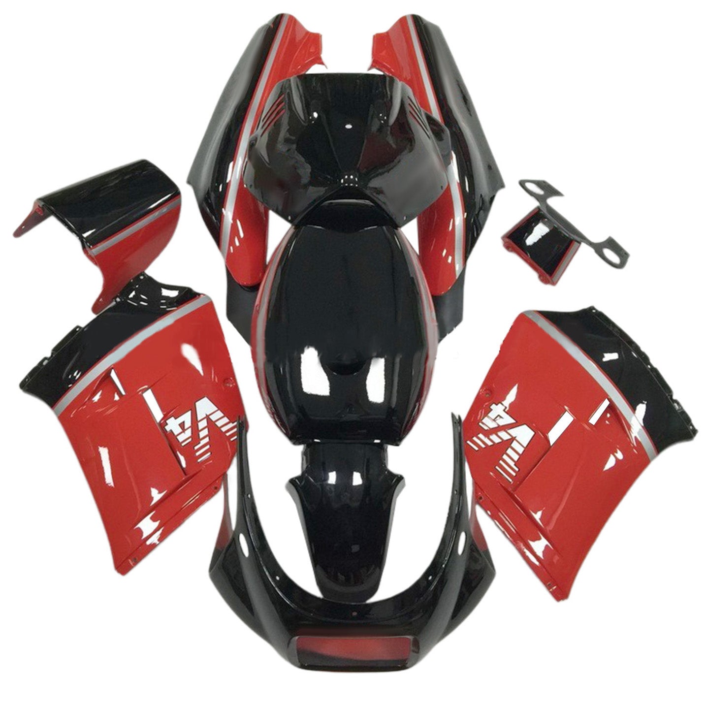 Amotopart 1985-1987 Yamaha RZV500 / RD500 Black Red Fairing Kit