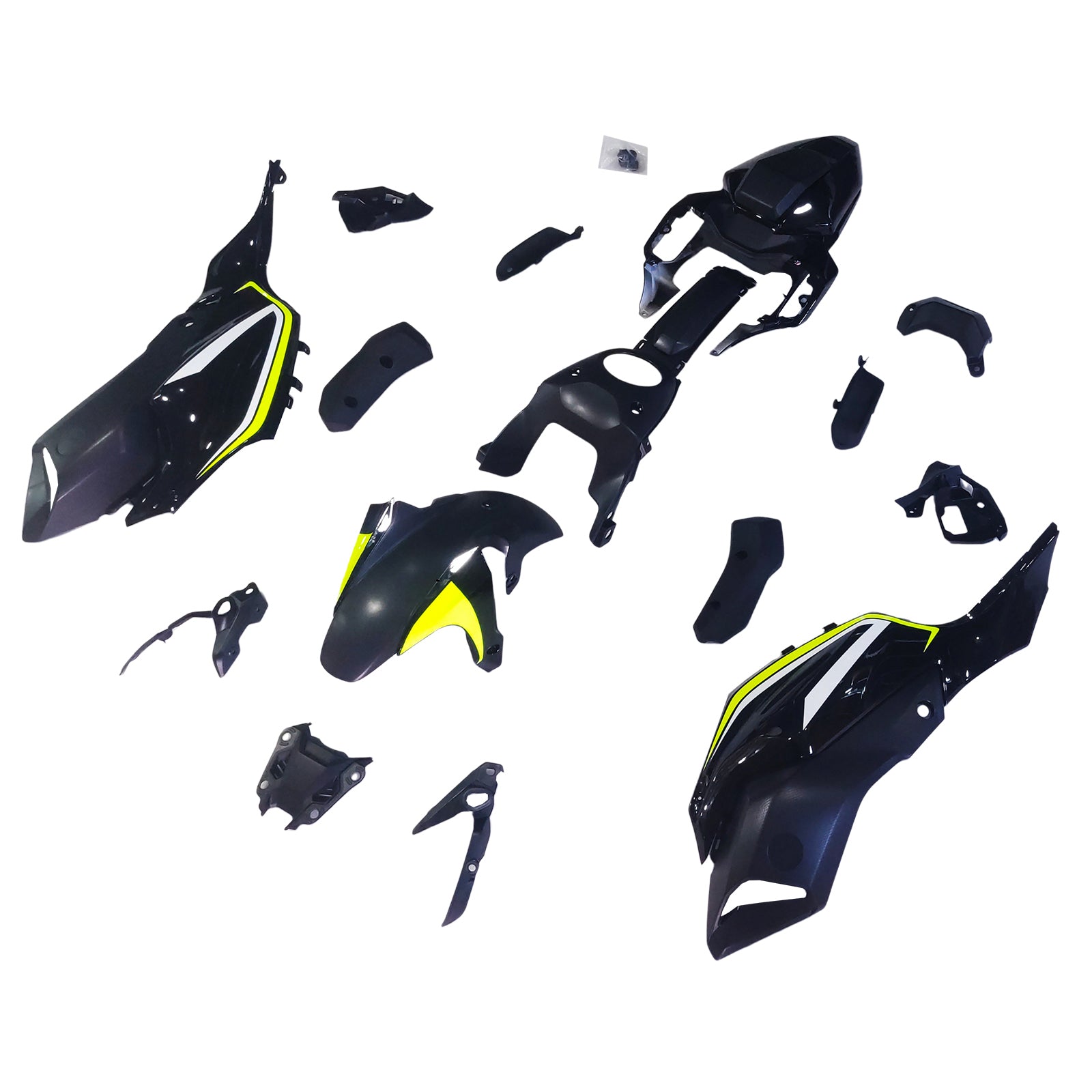 Amotopart 2012–2017 Yamaha MT-07/FZ-07 Schwarz Gelb Verkleidungsset