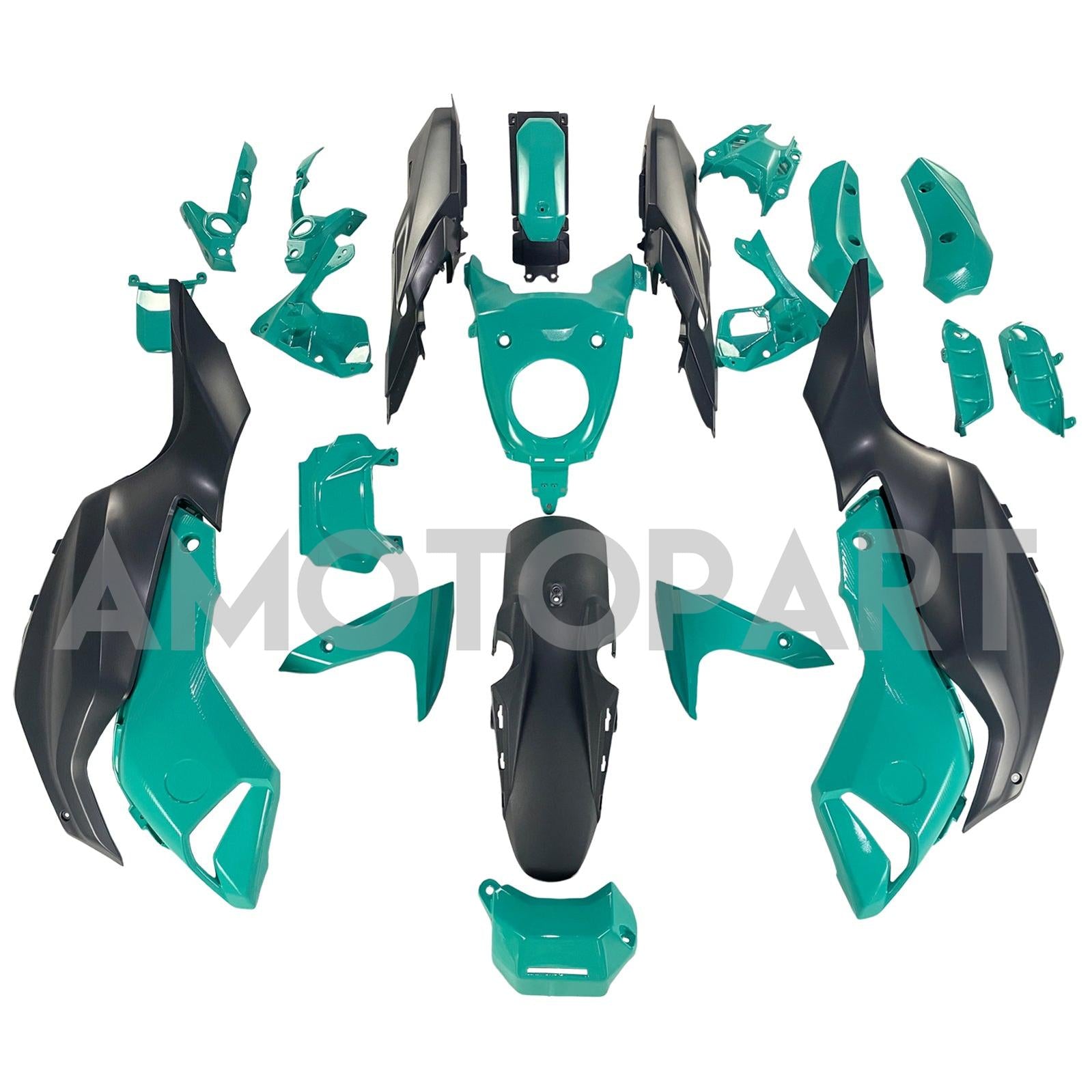 Amotopart 2012-2017 Yamaha MT-07 / FZ-07 Black Light Blue Fairing Kit