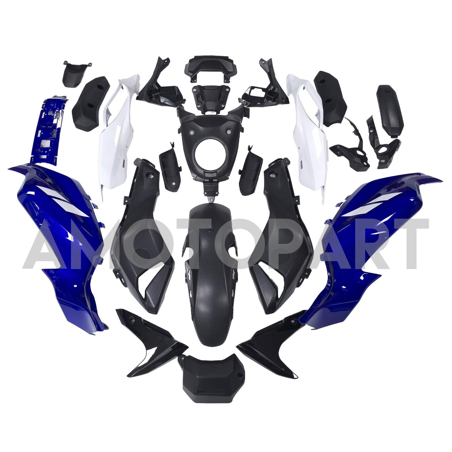 Amotopart 2012-2017 Yamaha MT-07 / FZ-07 Black Blue White Fairing Kit