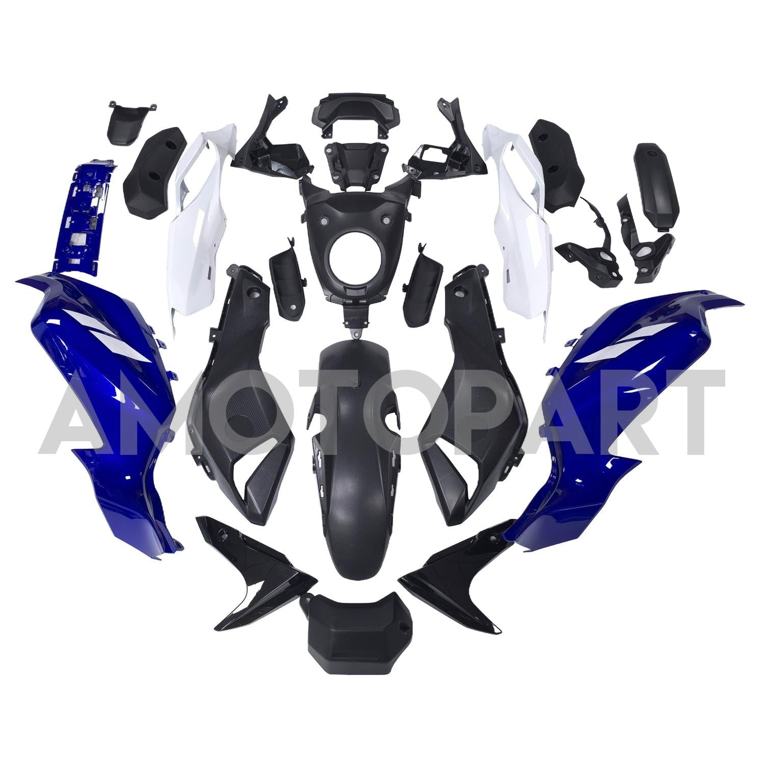 Amotopart 2012-2017 Yamaha MT-07 / FZ-07 Black Blue White Fairing Kit