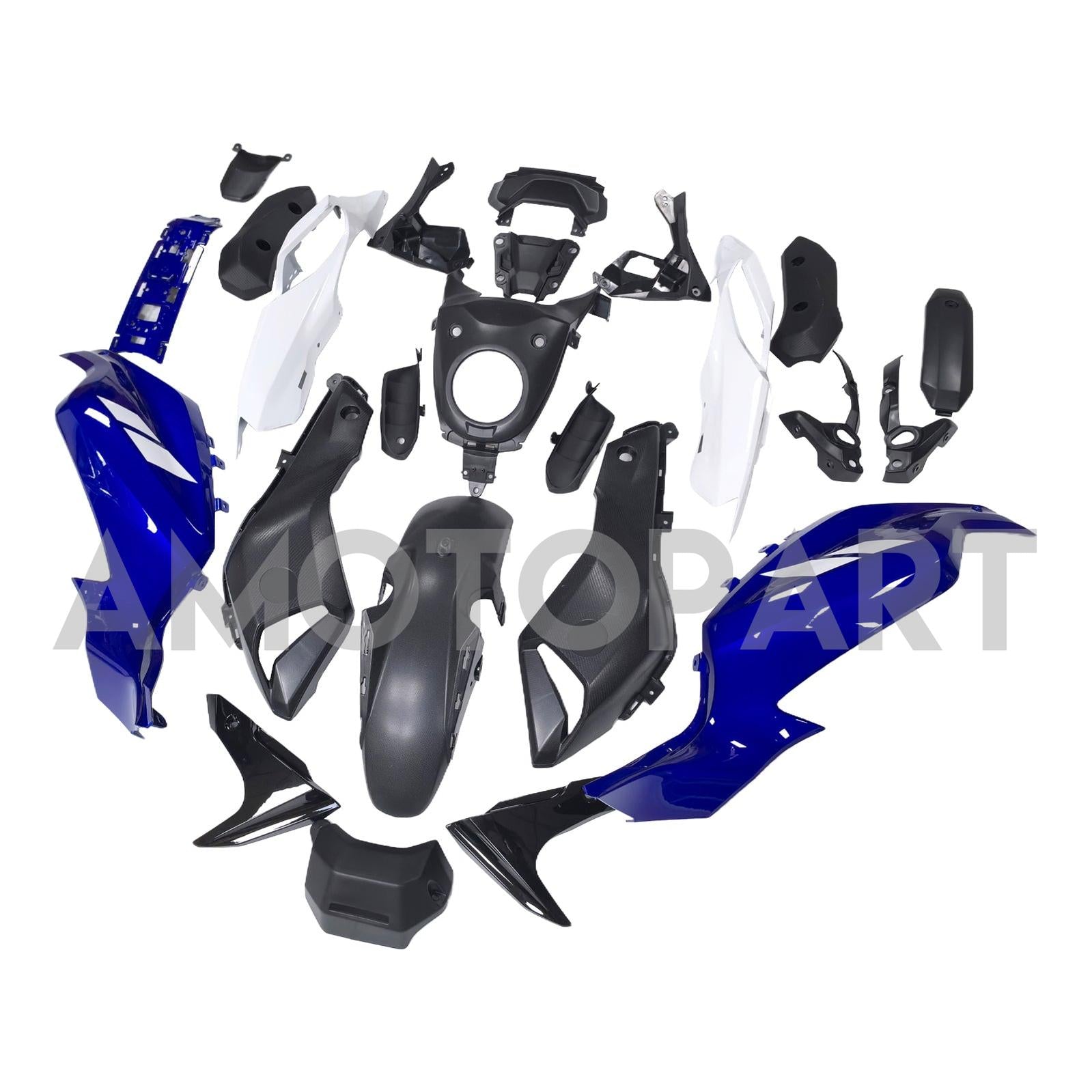 Amotopart 2012-2017 Yamaha MT-07 / FZ-07 Black Blue White Fairing Kit