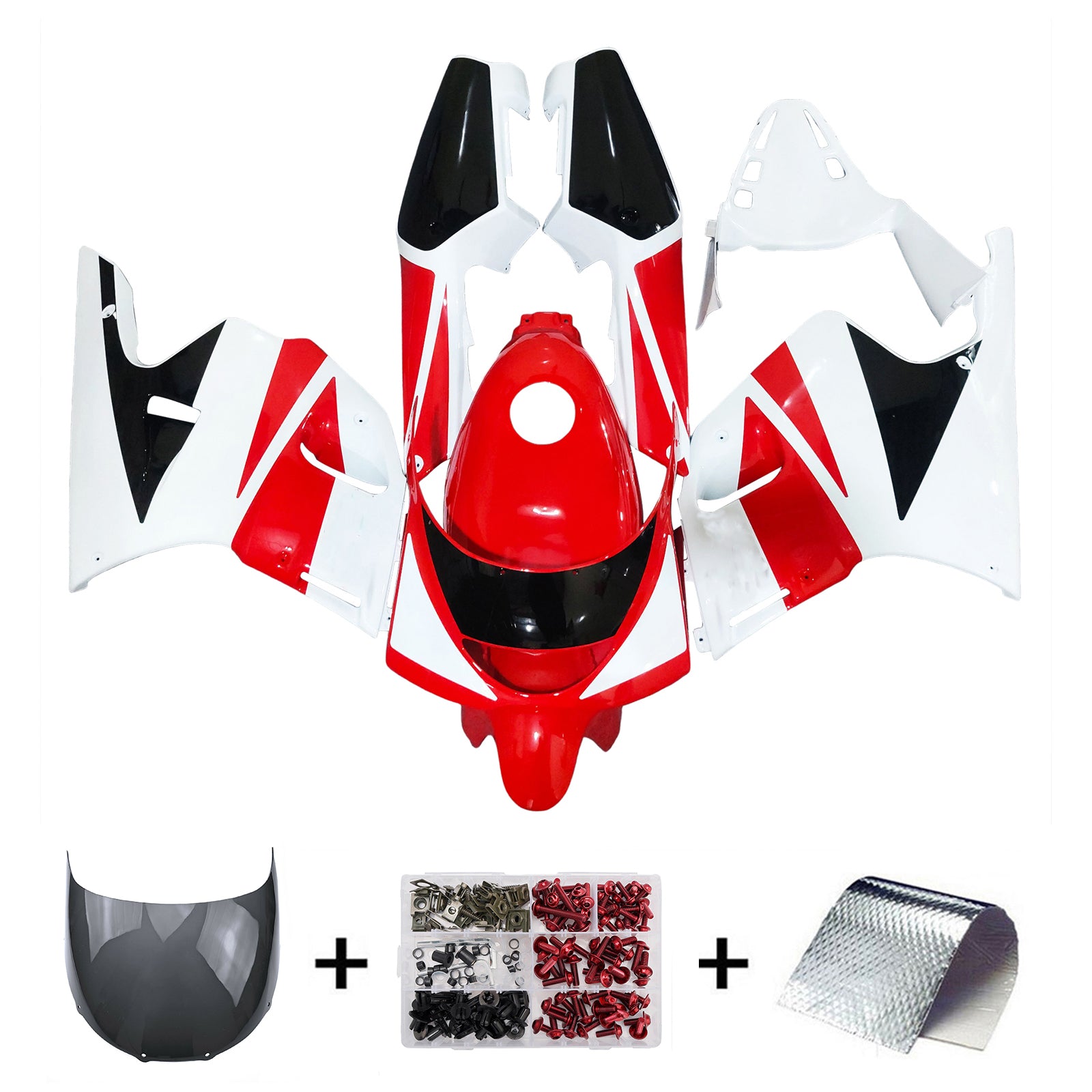 Amotopart 1991-1994 Yamaha TZR250 3XV Fairing Red&Black Kit