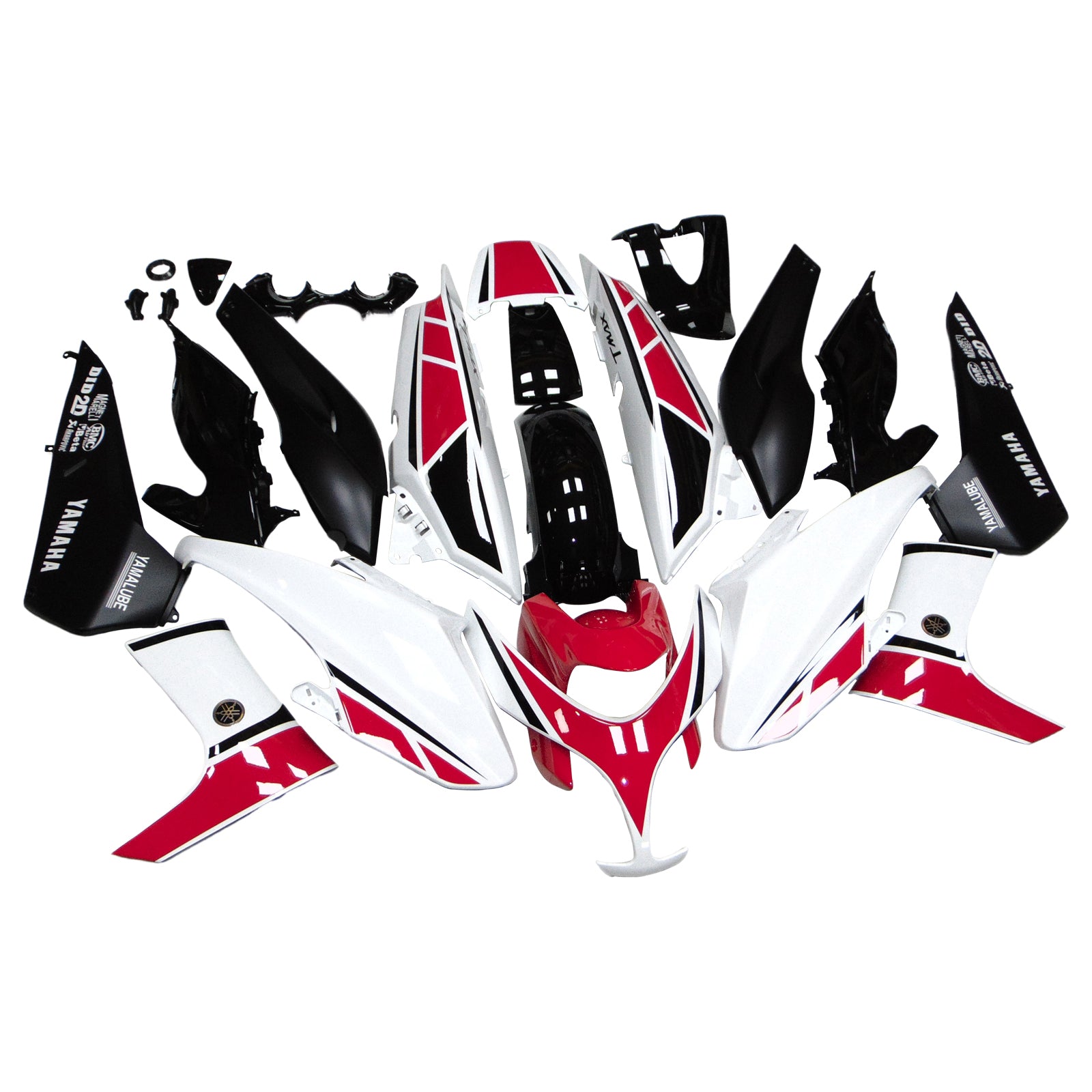 Amotopart Yamaha 2008-2012 T-Max XP500 Kit de carenado blanco rojo