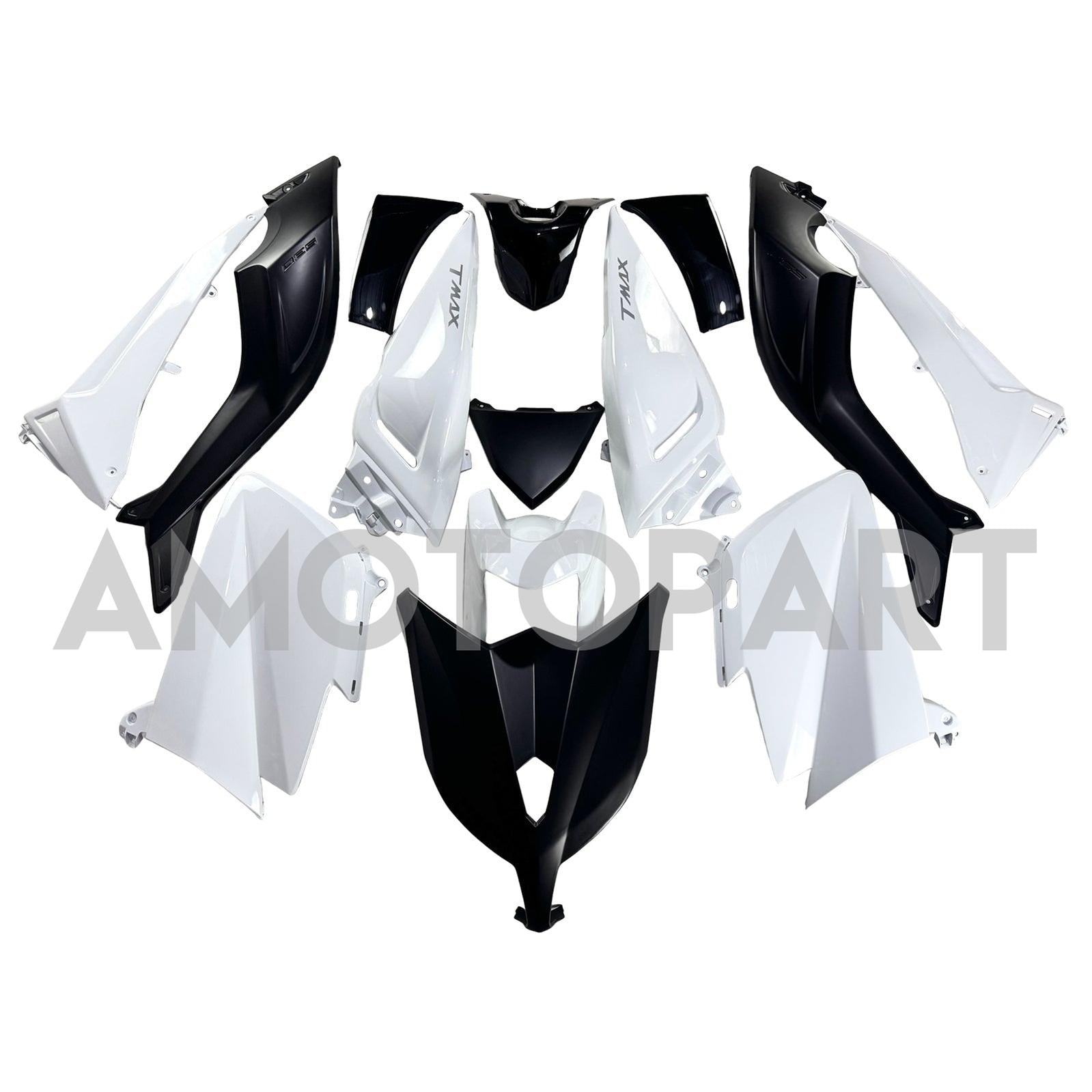 Amotopart 2012-2014 ヤマハ T-Max TMAX530 ブラック&ホワイト フェアリングキット