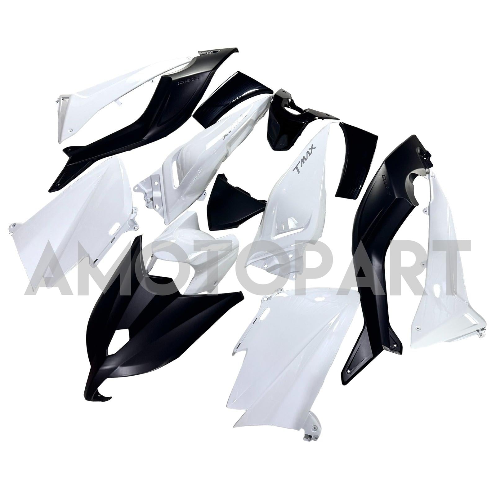 AMOTOPART 2012-2014 YAMAHA T-MAX TMAX530 Black & White Fairing Kit