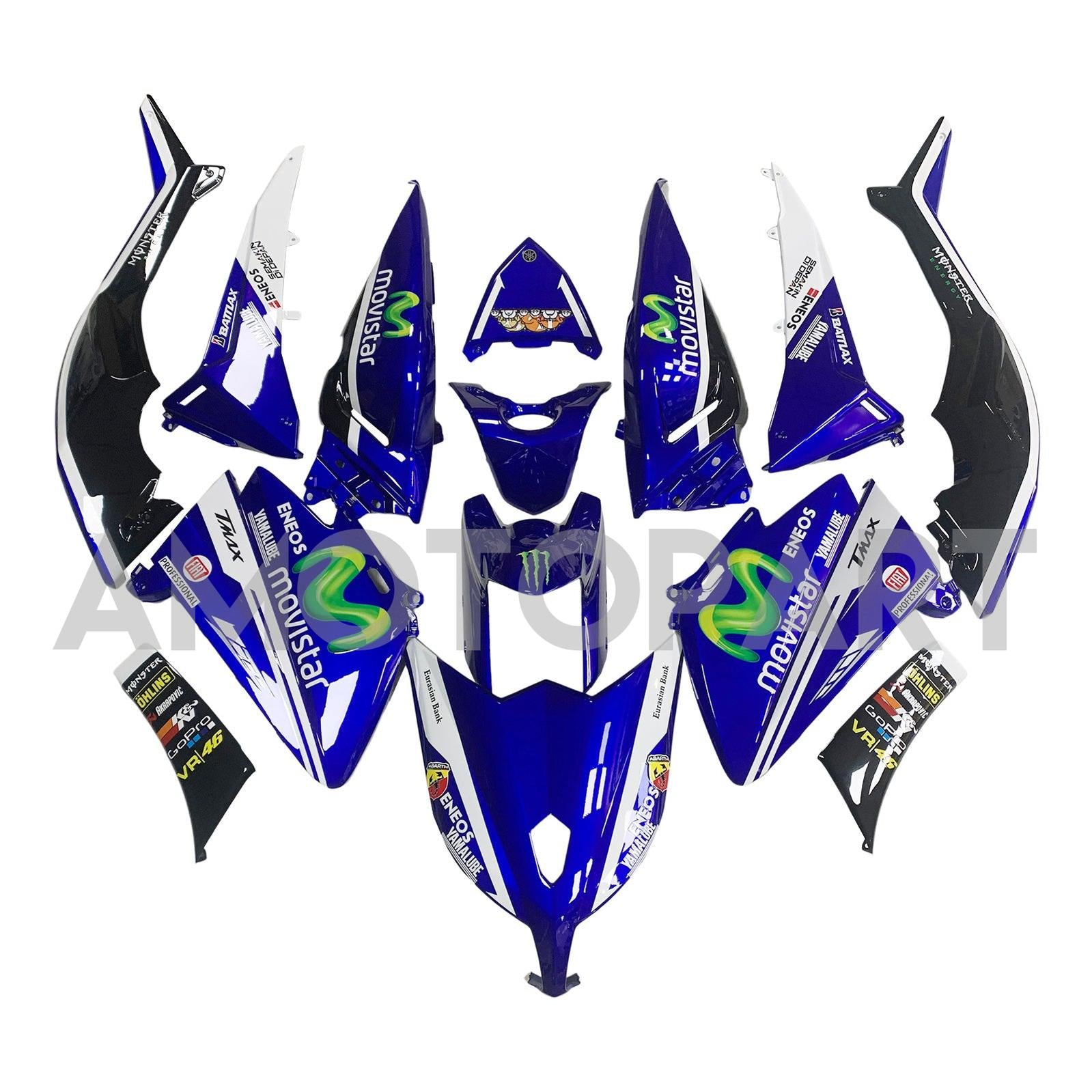 Amotopart 2012-2014 T-Max TMAX530 Yamaha Blue&Yellow Fairing Kit