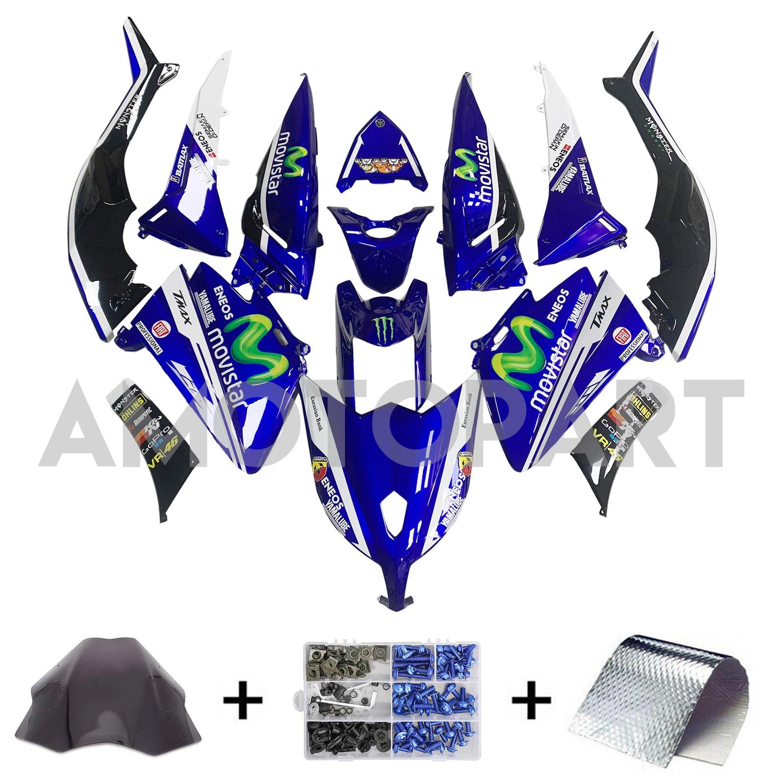 Amotopart 2012-2014 T-Max TMAX530 Yamaha Blue&Yellow Fairing Kit