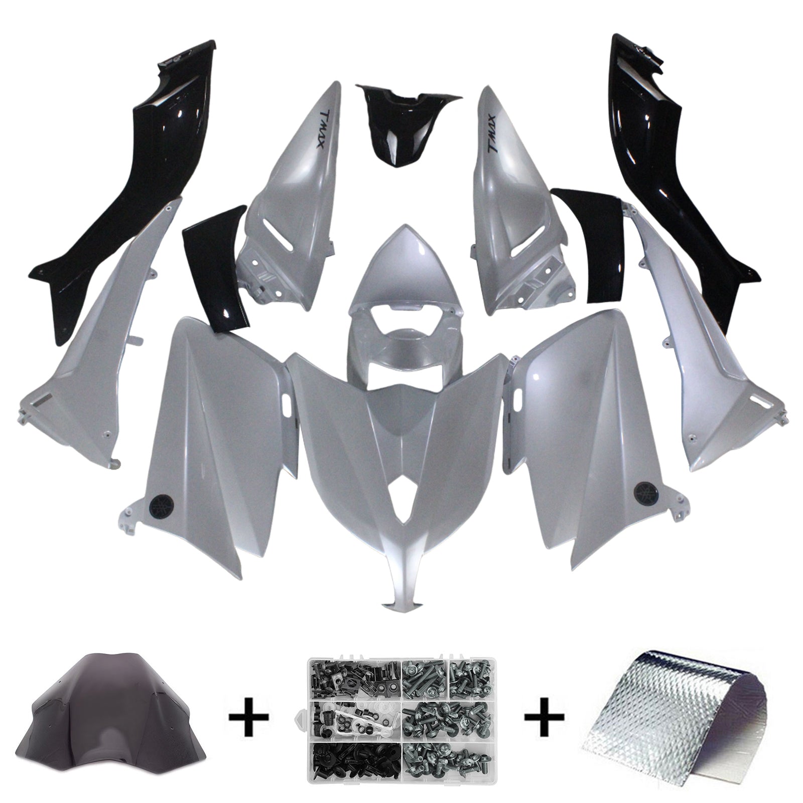 Amotopart 2012-2014 T-Max TMAX530 Yamaha Kit de carenado blanco perla