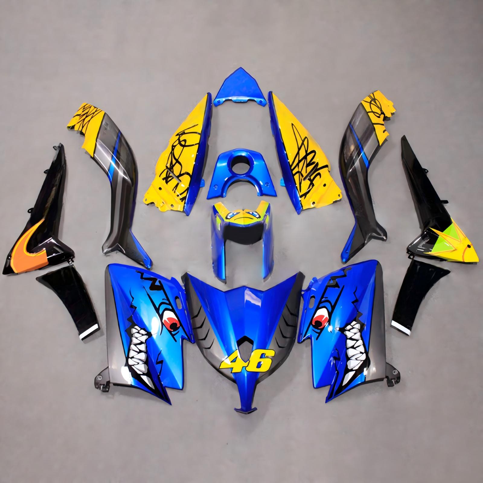Amotopart 2012-2014 TMax TMAX 530 Yamaha Kit carena blu giallo cartoon