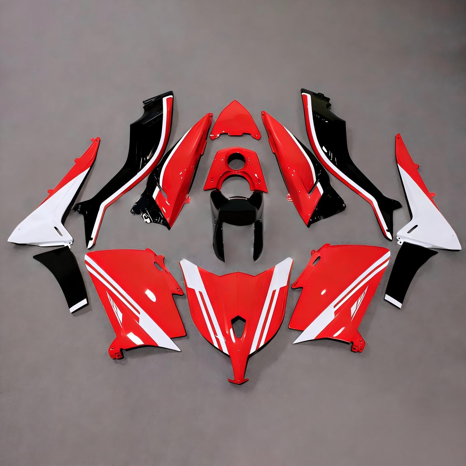 Kit carena Amotopart 2012-2014 TMax TMAX 530 Yamaha rosso e bianco Style2