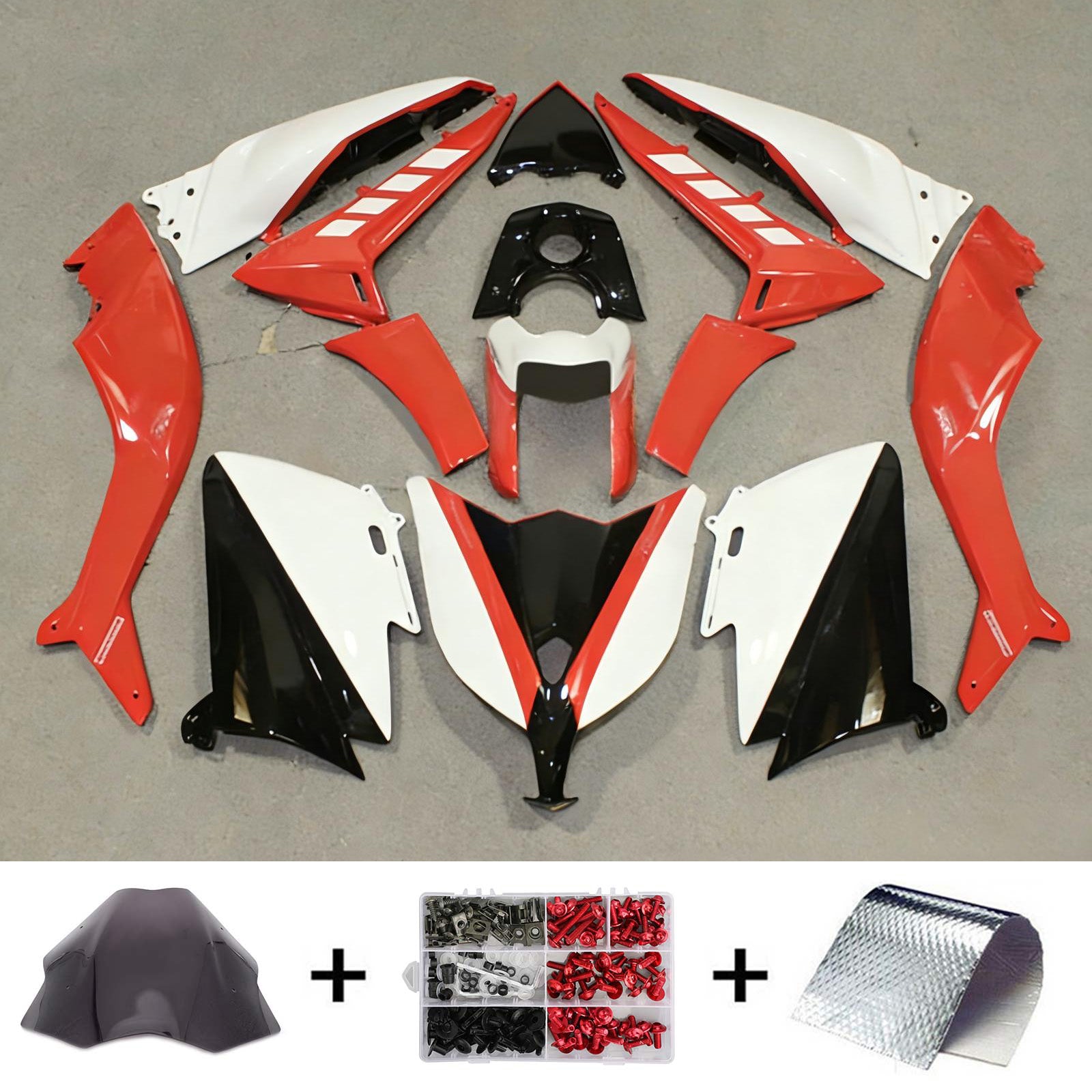 Amotopart 2012-2014 TMax TMAX 530 Yamaha Kit carena Styl3 rosso e bianco