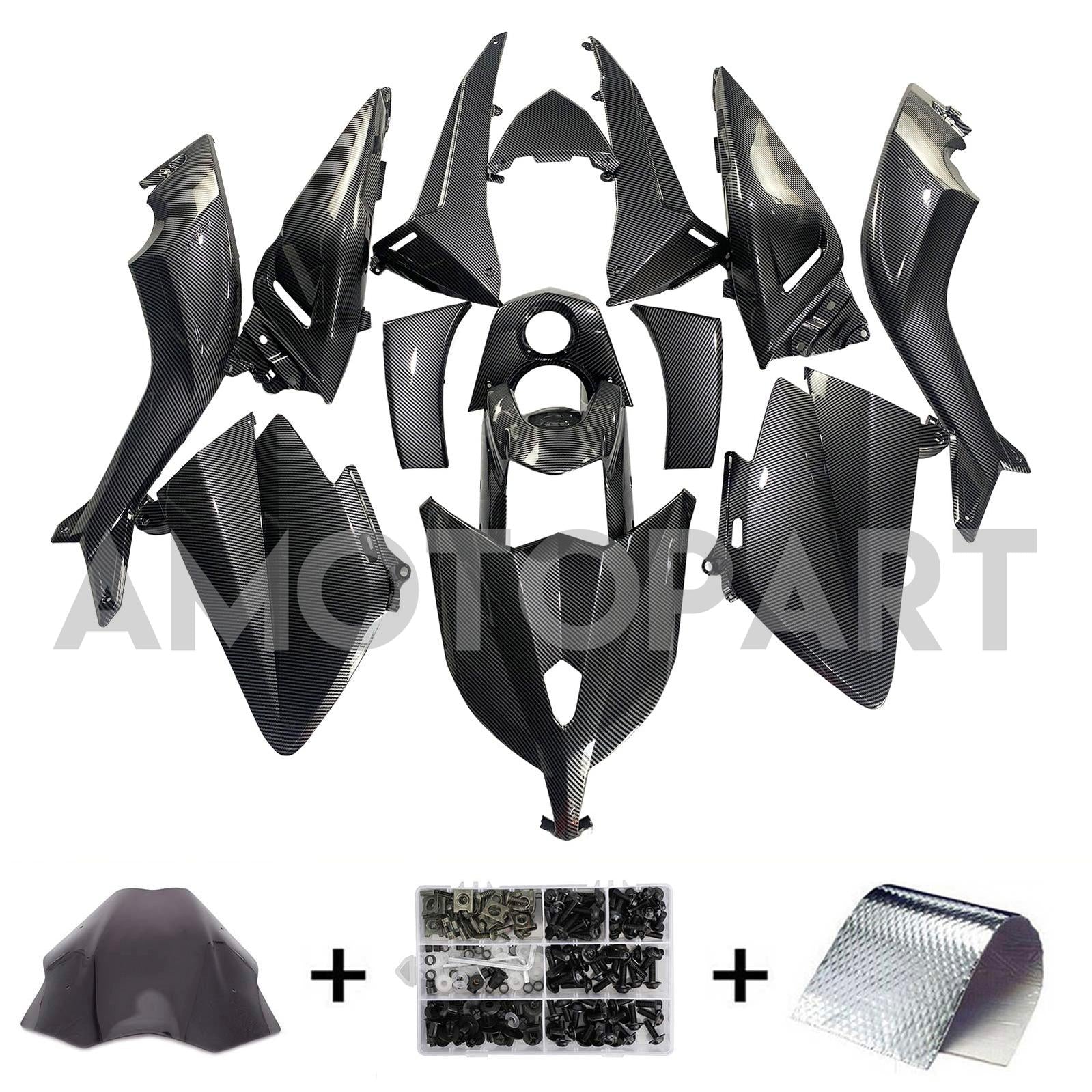 Amotopart 2012-2014 T-Max TMAX530 Yamaha Carbon Fiber Black Fairing Kit