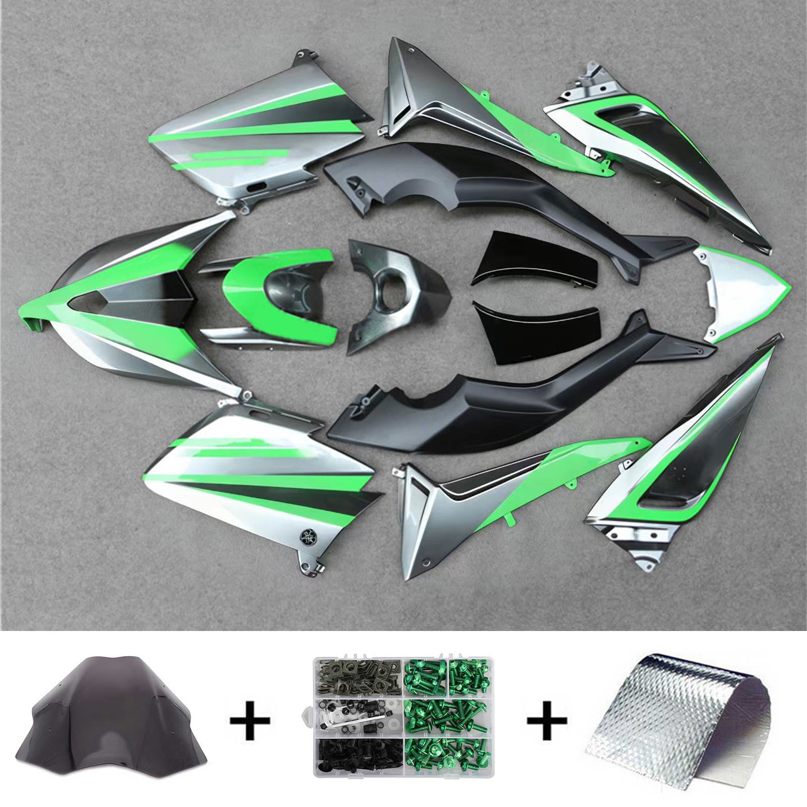 Amotopart 2012-2014 T-Max TMAX530 Yamaha Grey&Green Fairing Kit