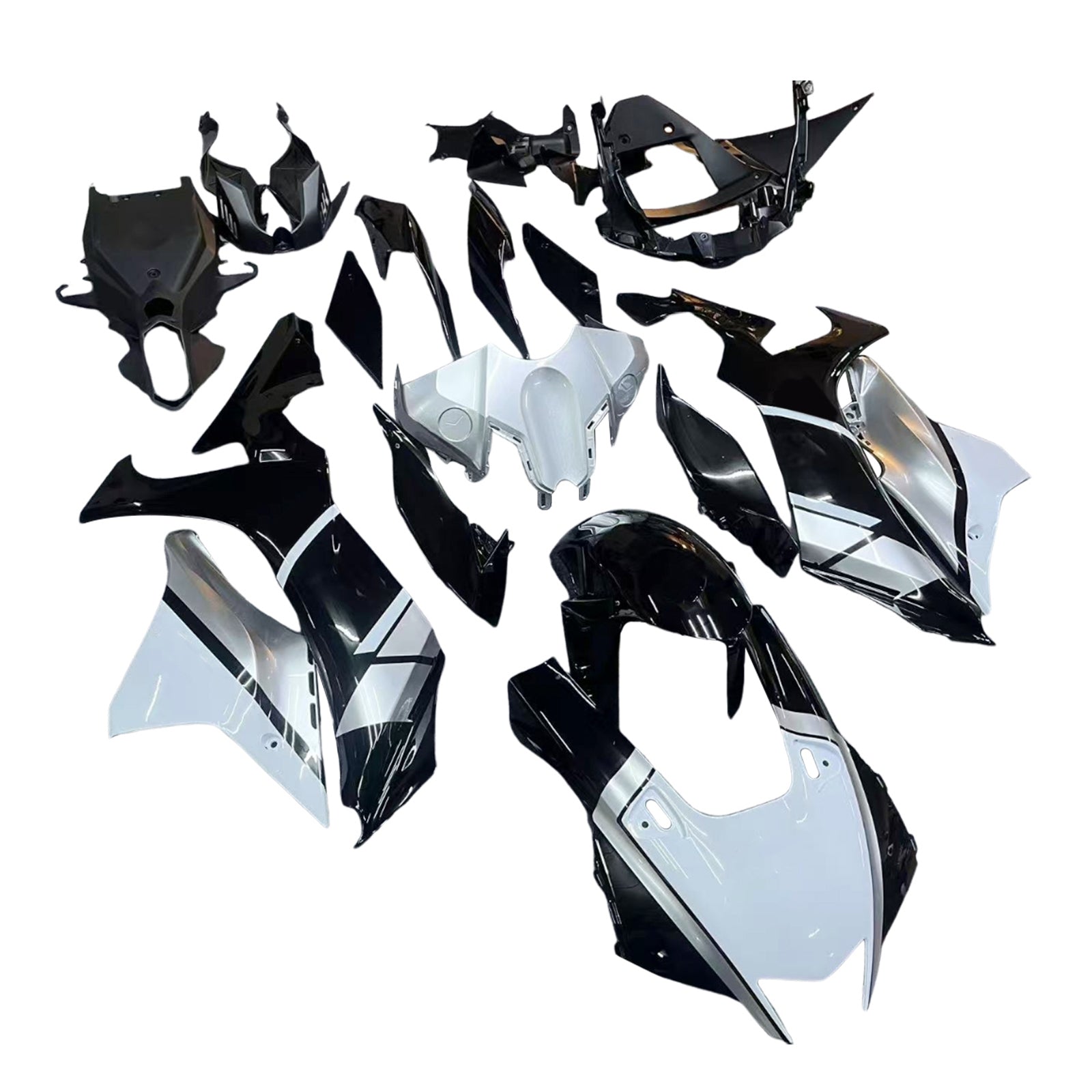 Amotopart Yamaha 2020–2025 YZF R1 Schwarz-weißes Verkleidungsset
