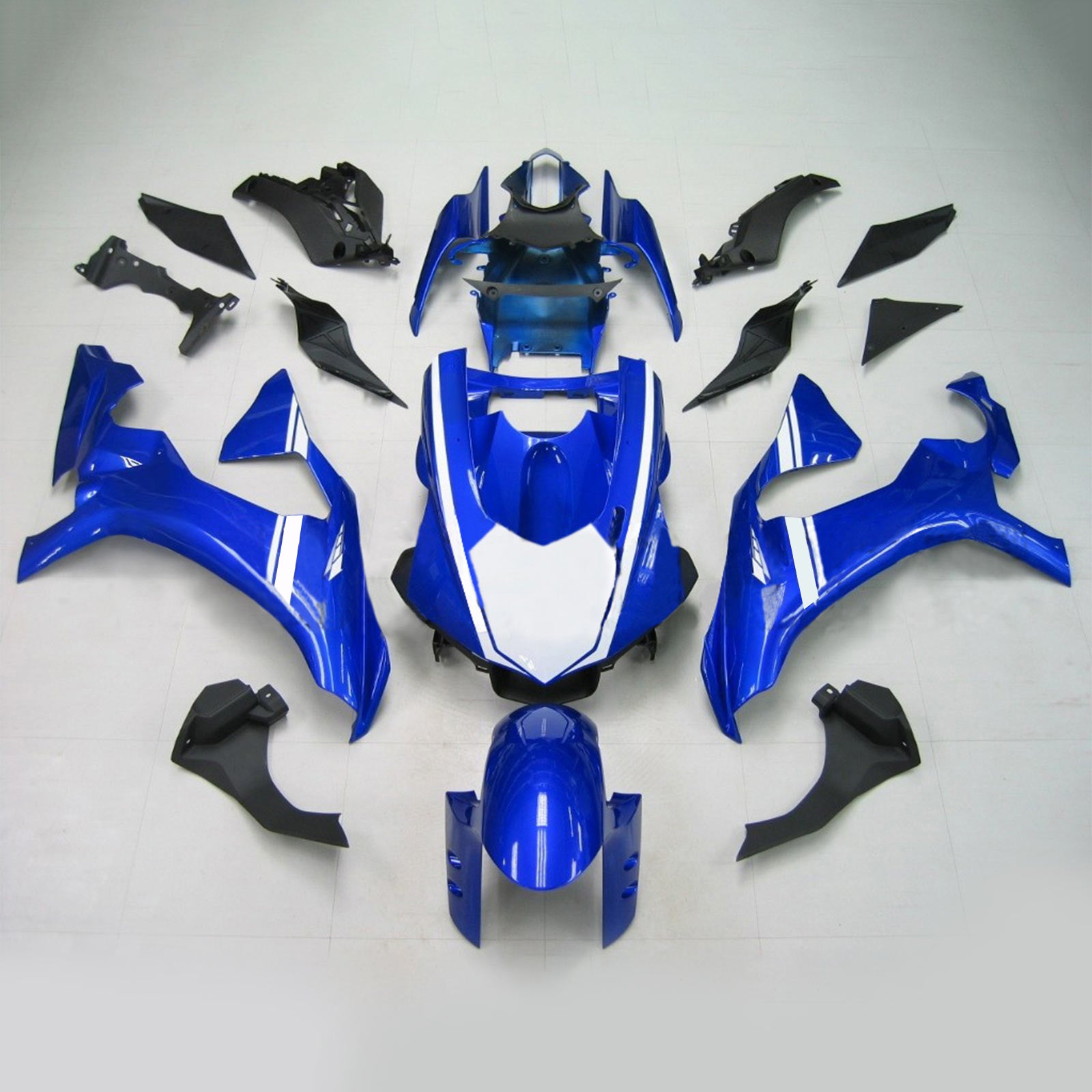Amotopart Yamaha 2020-2026 YZF R1 Blue Withe Verkleidungsset