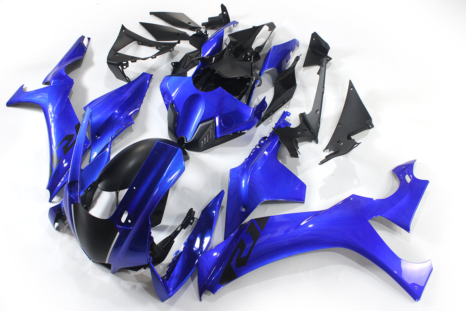 Amotopart Yamaha 2020-2024 YZF R1 bleu avec kit de carénage noir