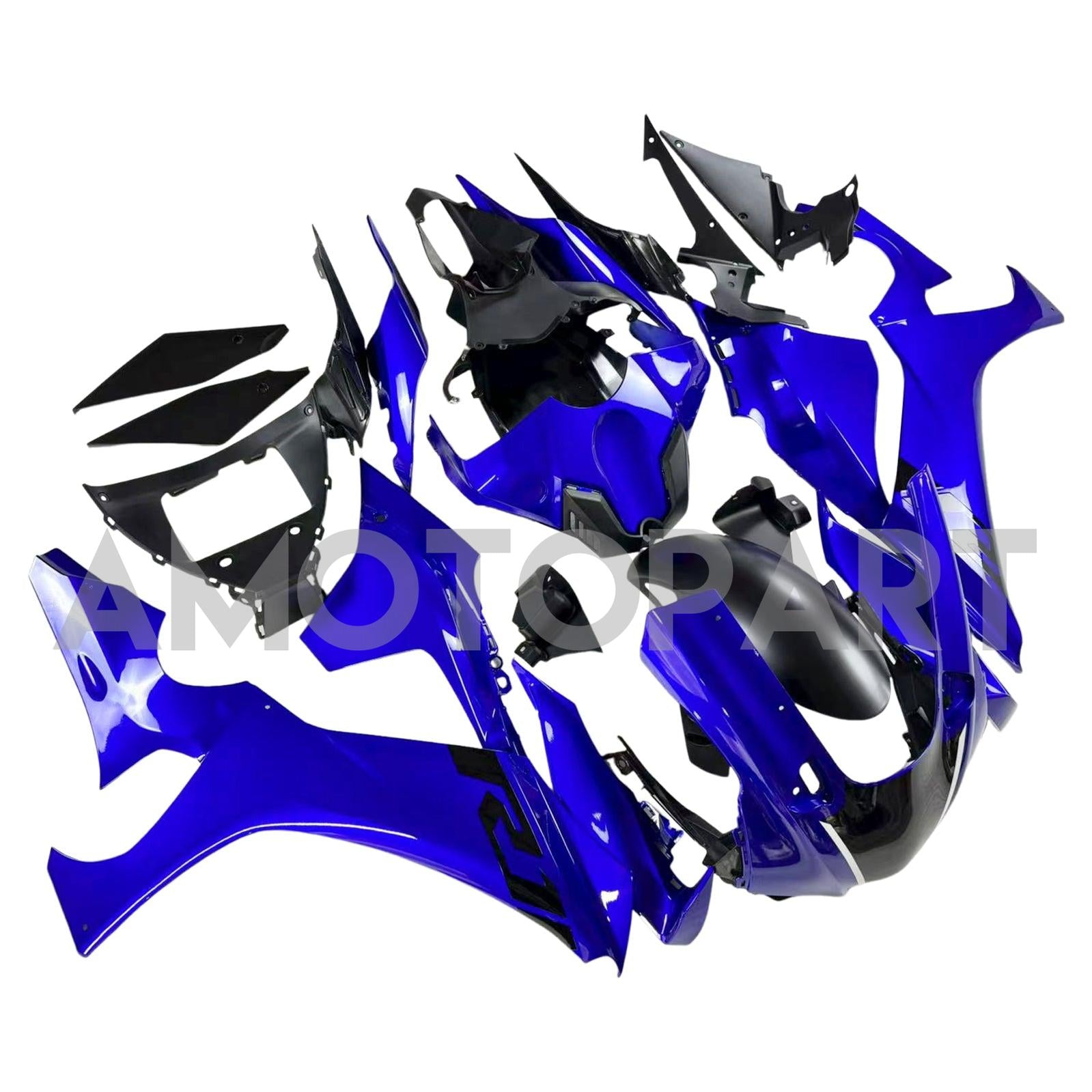 Amotopart Yamaha 2020-2025 YZF R1 Blue With Black Fairing Kit