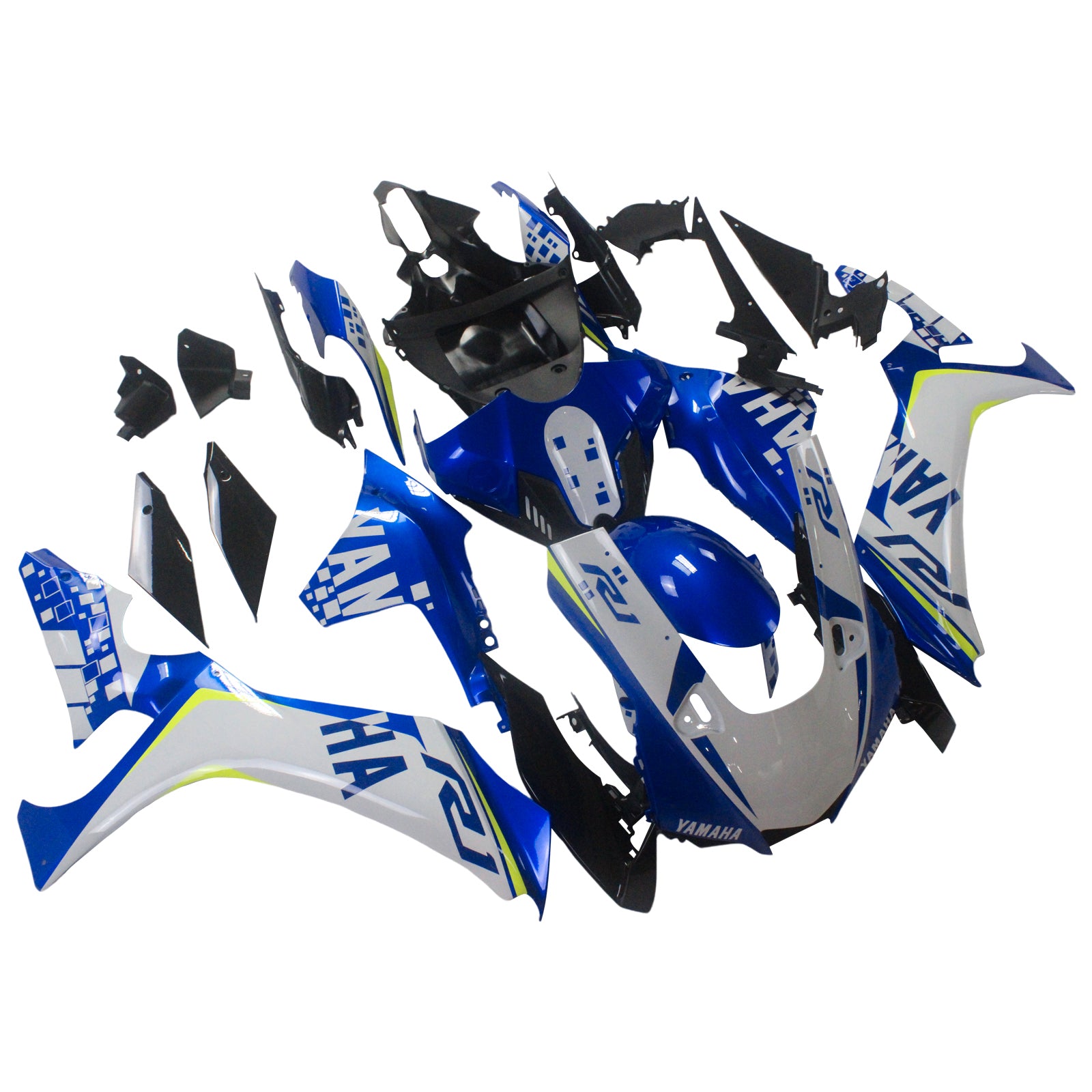 Amotopart Yamaha 2020-2024 YZF R1 White Blue Logo Fairing Kit