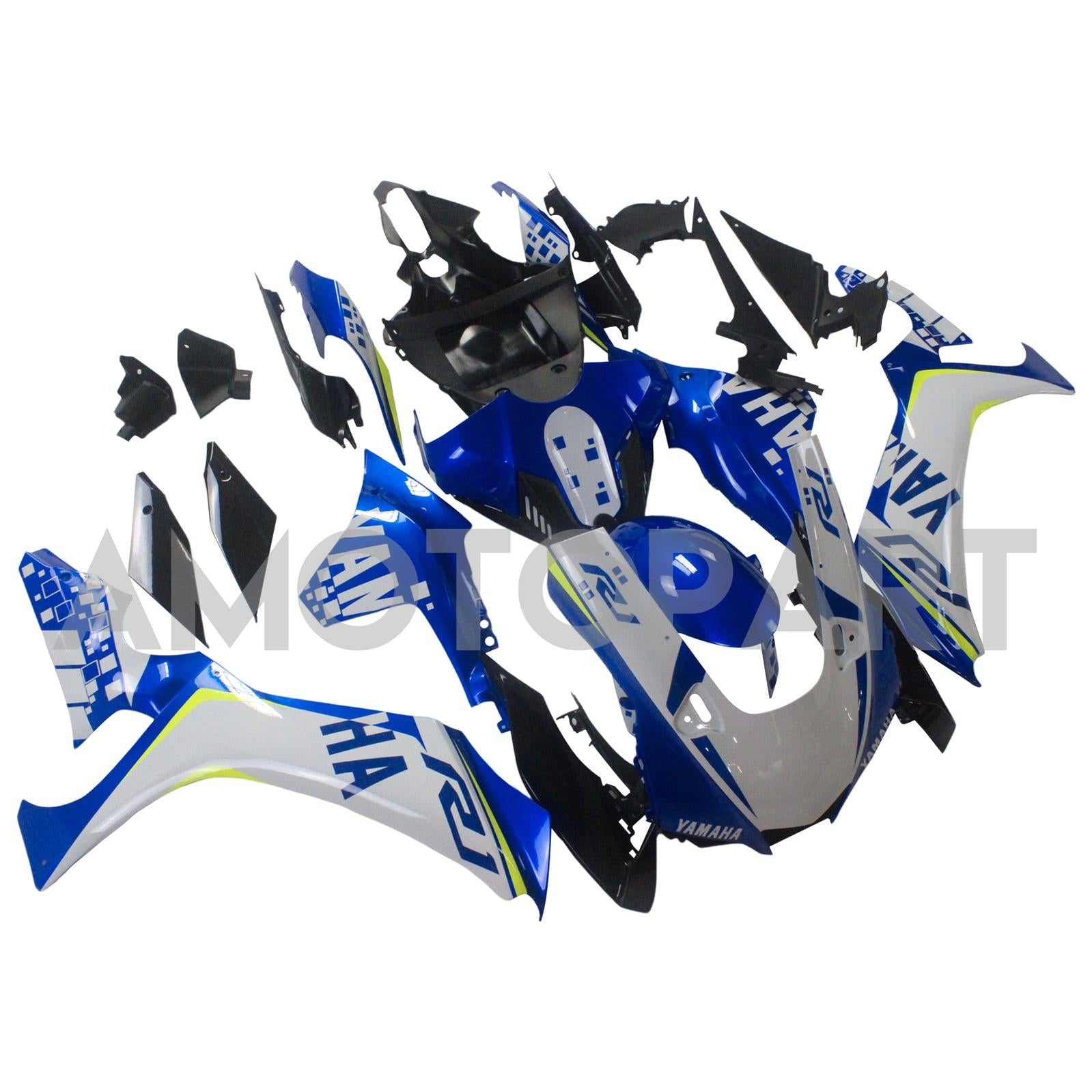 Amotopart Yamaha 2020-2025 YZF R1 Kit de carénage de logo bleu blanc