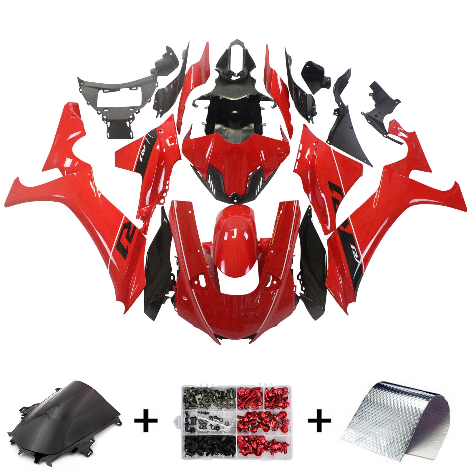 Kit carénage Amotopart Yamaha YZF R1 2020-2024 rouge