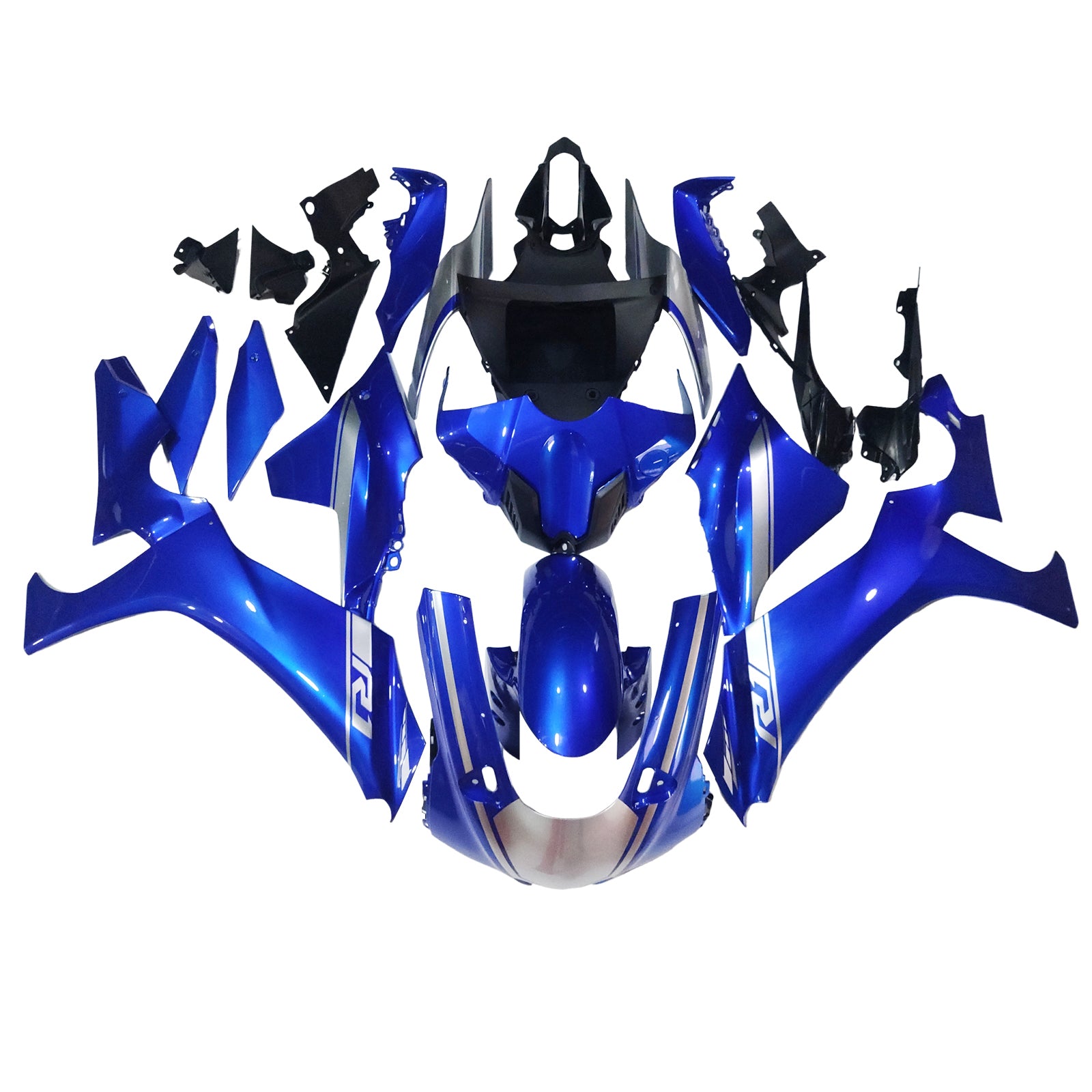 Amotopart Yamaha YZF R1 2020-2025 Blue&Silver Style2 Fairing Kit