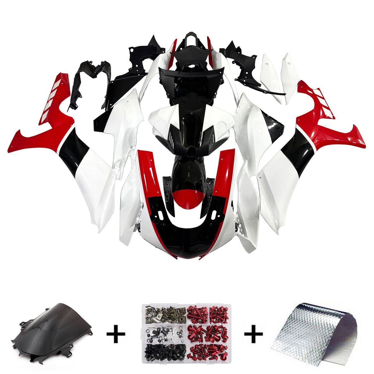 Amotopart Yamaha YZF R1 2020-2026 Red&White Style2 Fairing Kit