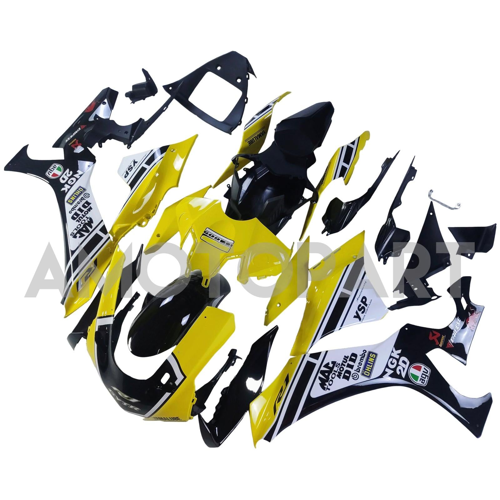 Amotopart Yamaha YZF R1 2020-2025 Yellow&Black Fairing Kit