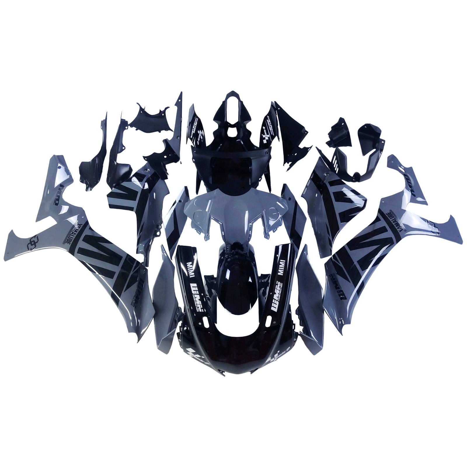 Amotopart 2020-2025 Yamaha YZF R1 Black&Grey Fairing Kit