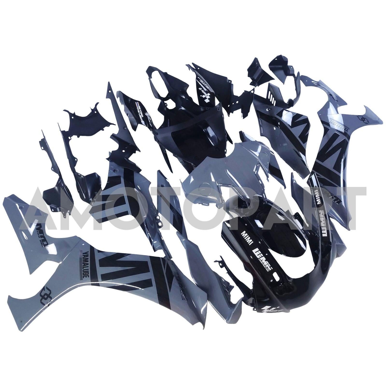 Amotopart 2020-2025 Yamaha YZF R1 Noir&Kit de carénage gris