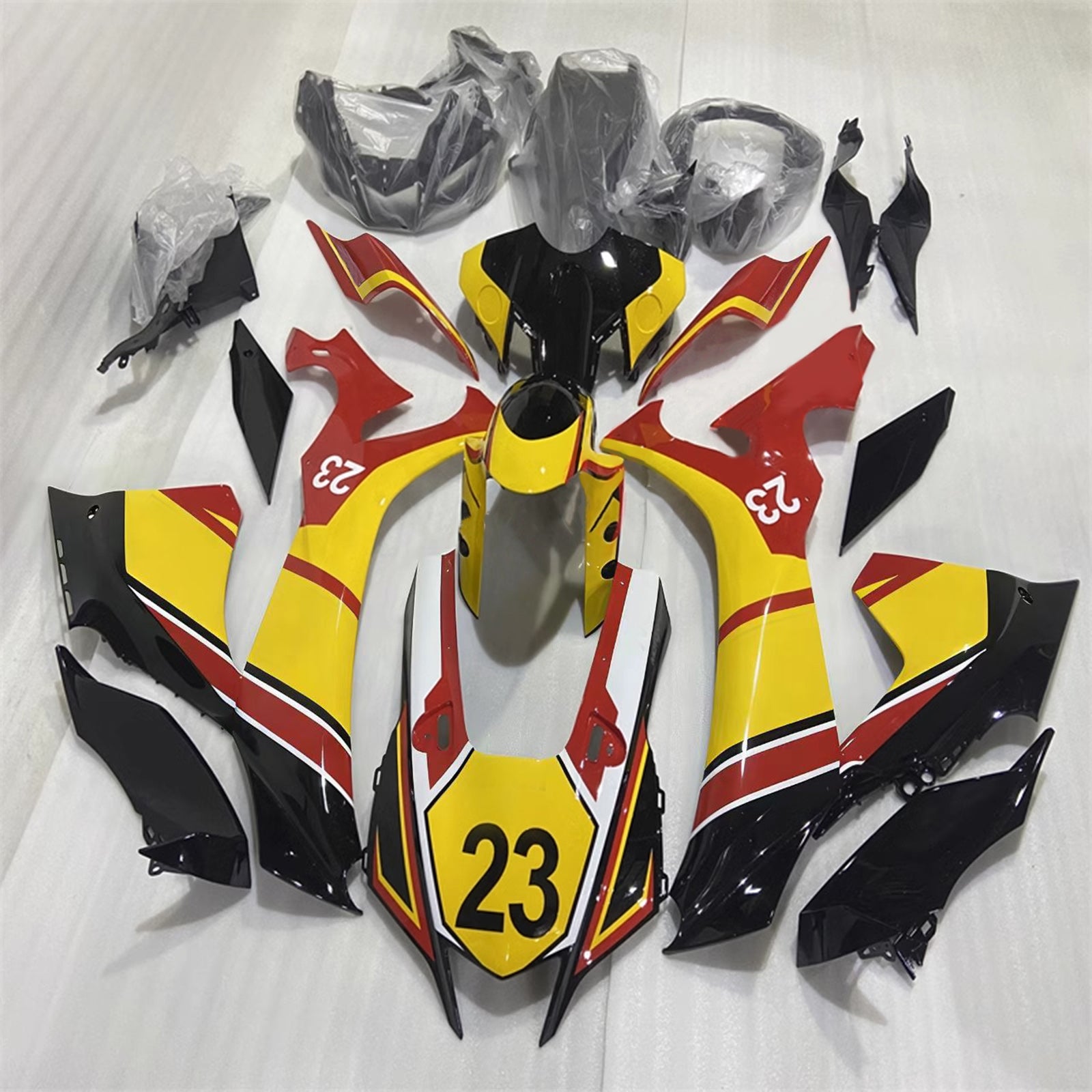 Amotopart 2020–2026 Yamaha YZF R1 Rot&Yellow with Logos Verkleidungssatz