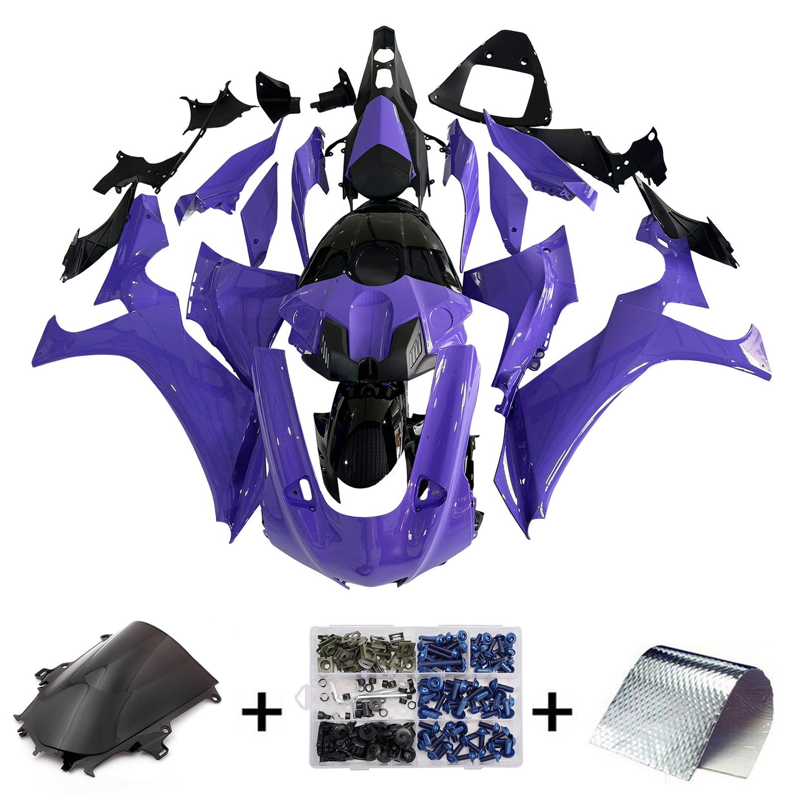 Amotopart Yamaha 2020-2024 YZF R1 Purple Fairing Kit