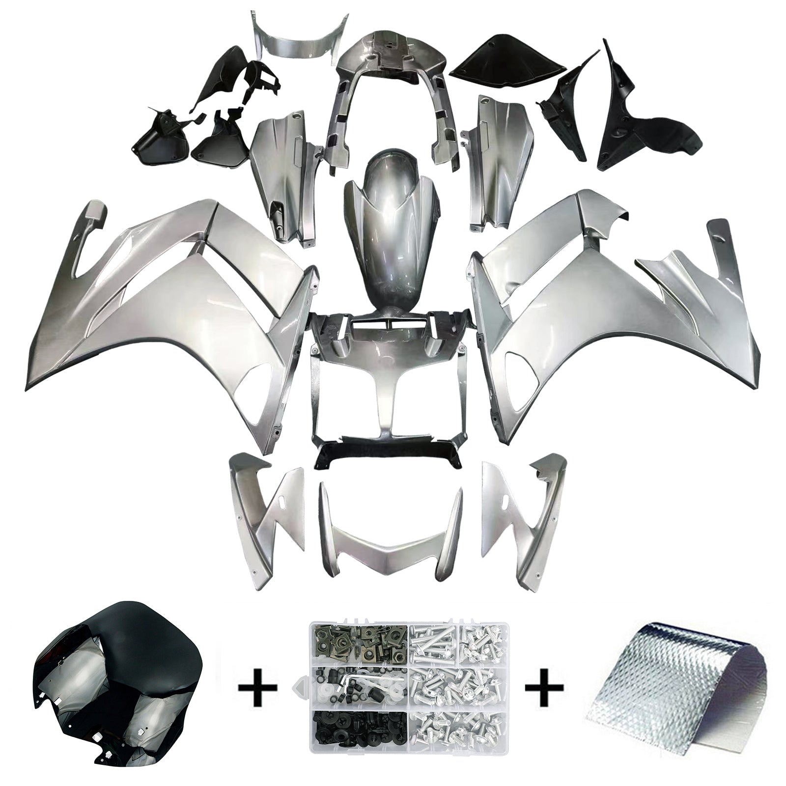 AMOTOPART YAMAHA FJR1300 2007-2011 KIT DE CARÉNAGE Argent et Gris