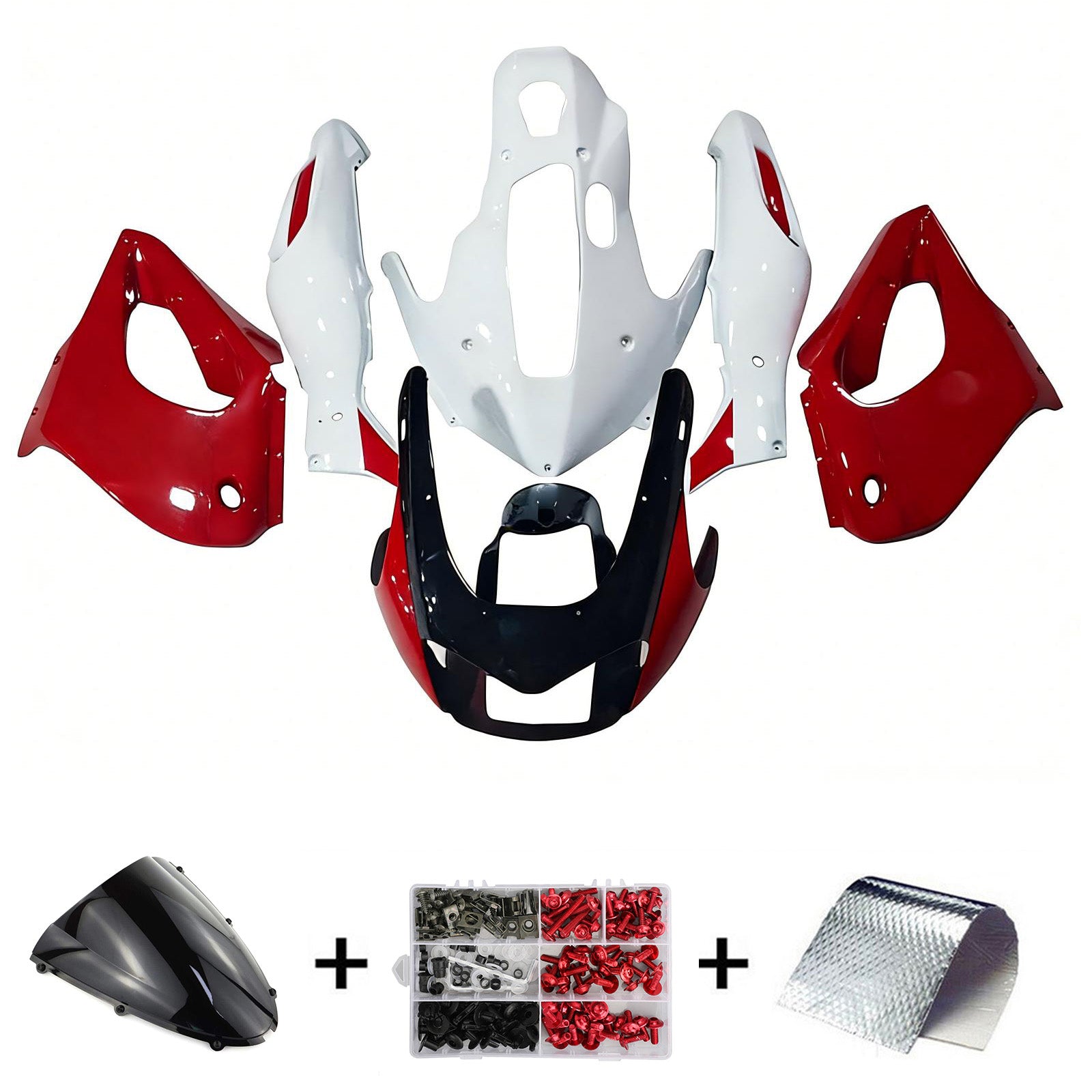 Amotopart 1997-2007 Yamaha YZF1000R Kit Red & White Thunderace Red & White