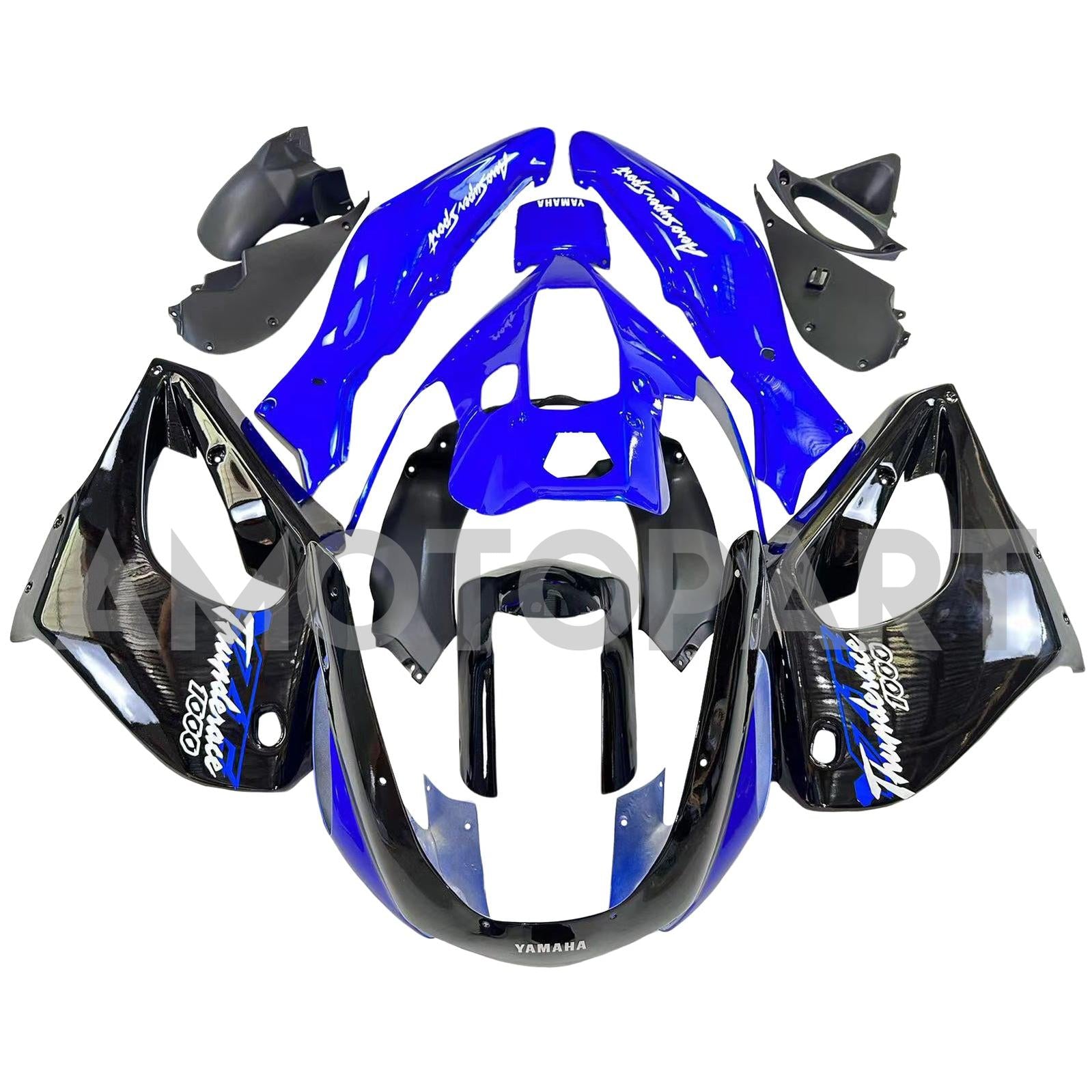 Amotopart 1997-2007 Yamaha YZF1000R Thunderace Fairing Blue&Black Kit