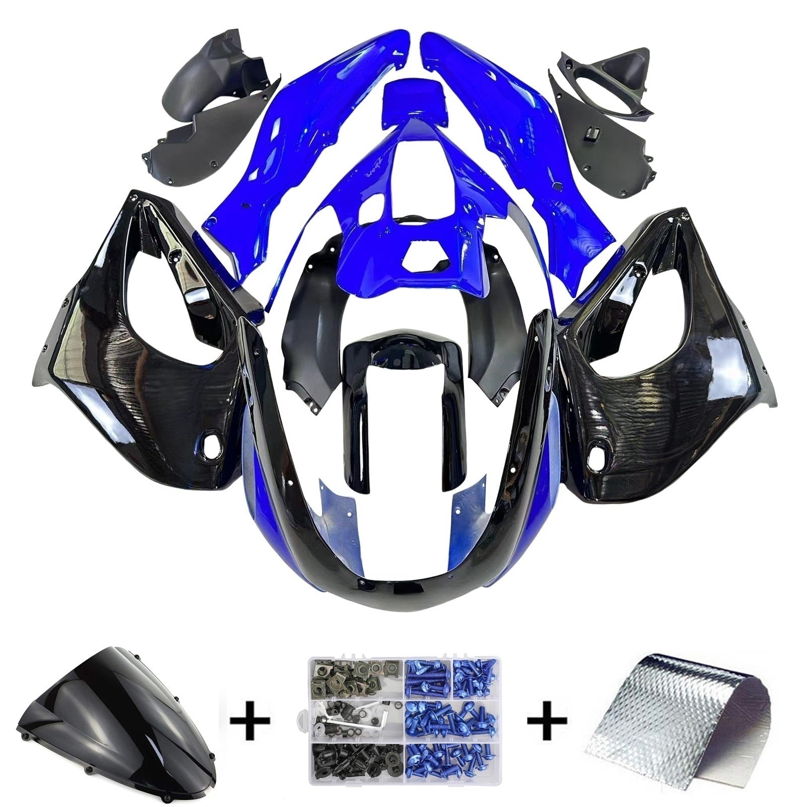 Amotopart 1997-2007 Yamaha YZF1000R Thunderace Fairing Blue&Black Kit