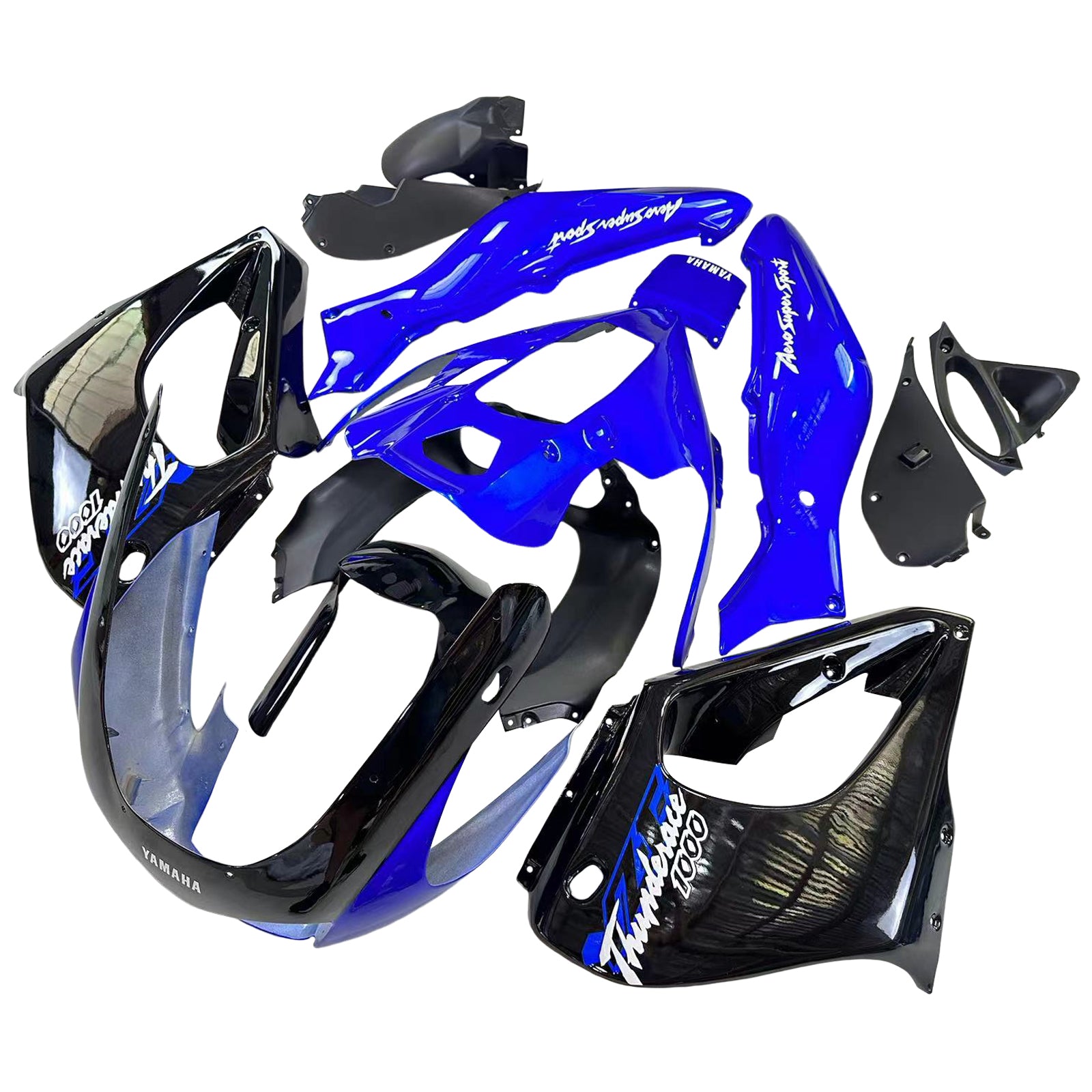 Amotopart 1997-2007 Yamaha YZF1000R Thunderace Fairing Blue&Black Kit