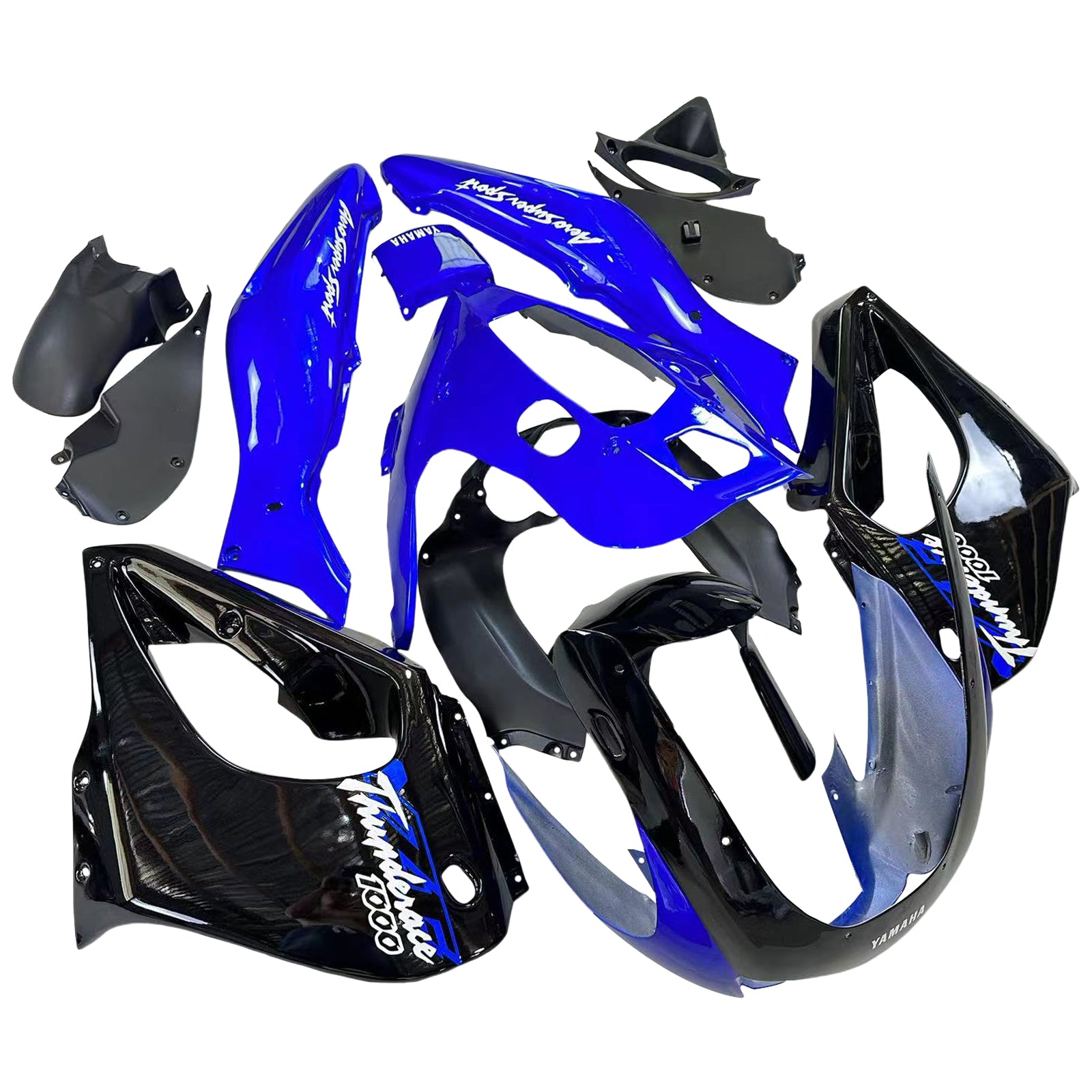 Amotopart 1997-2007 Yamaha YZF1000R Thunderace Fairing Blue&Black Kit