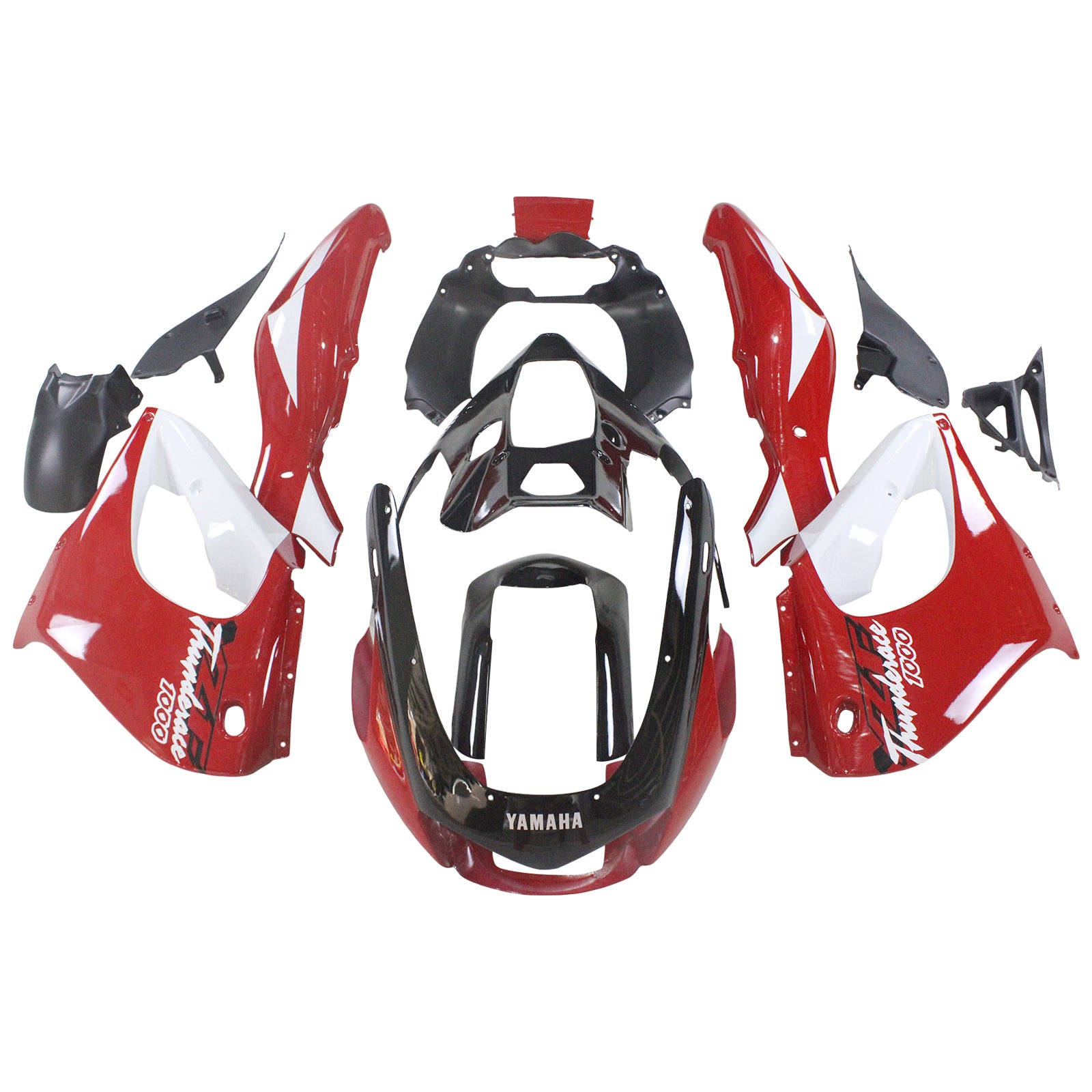 Amotopart 1997-2007 Yamaha YZF1000R Thunderace Fairing Red&Black Style1 Kit