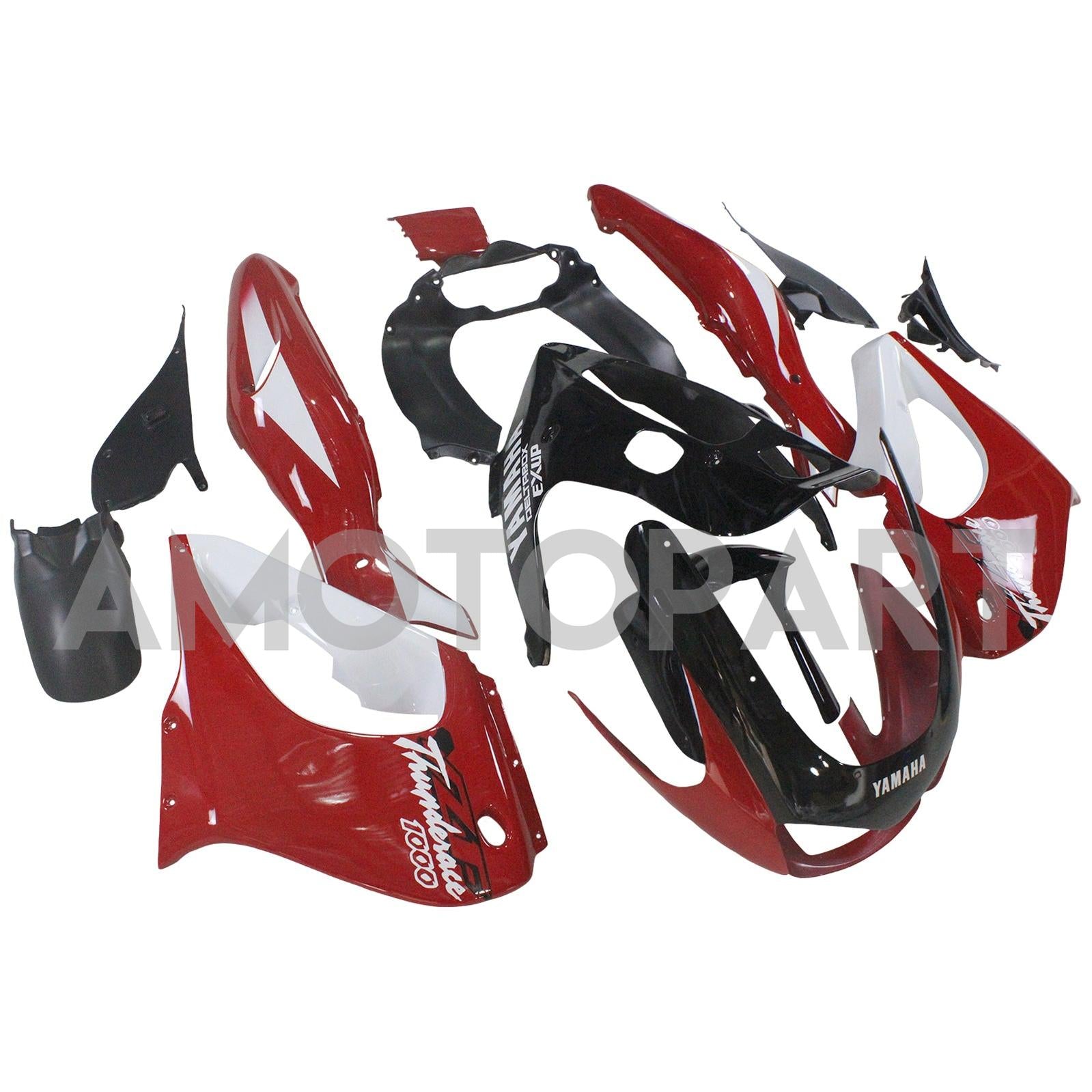Amotopart 1997-2007 Yamaha YZF1000R Thunderace Fairing Red&Black Style1 Kit