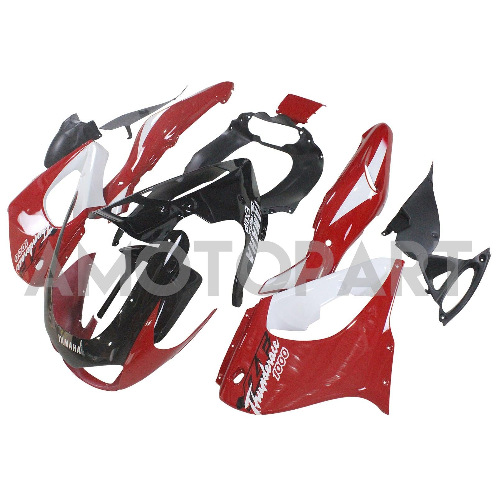 Amotopart 1997-2007 Yamaha YZF1000R Thunderace Fairing Red&Black Style1 Kit