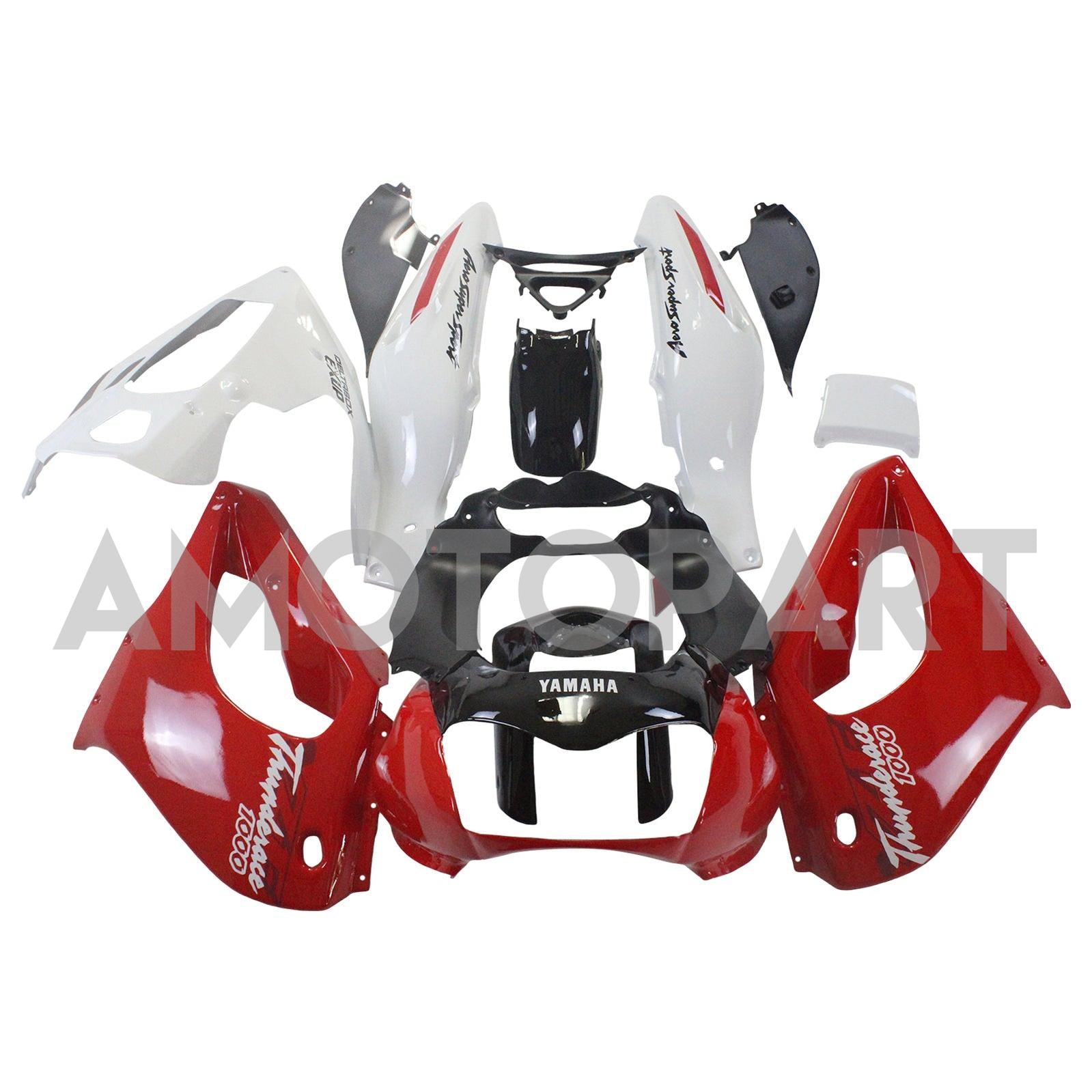 Amotopart 1997-2007 Yamaha YZF1000R Thunderace Fairing Red&Black Style5 Kit